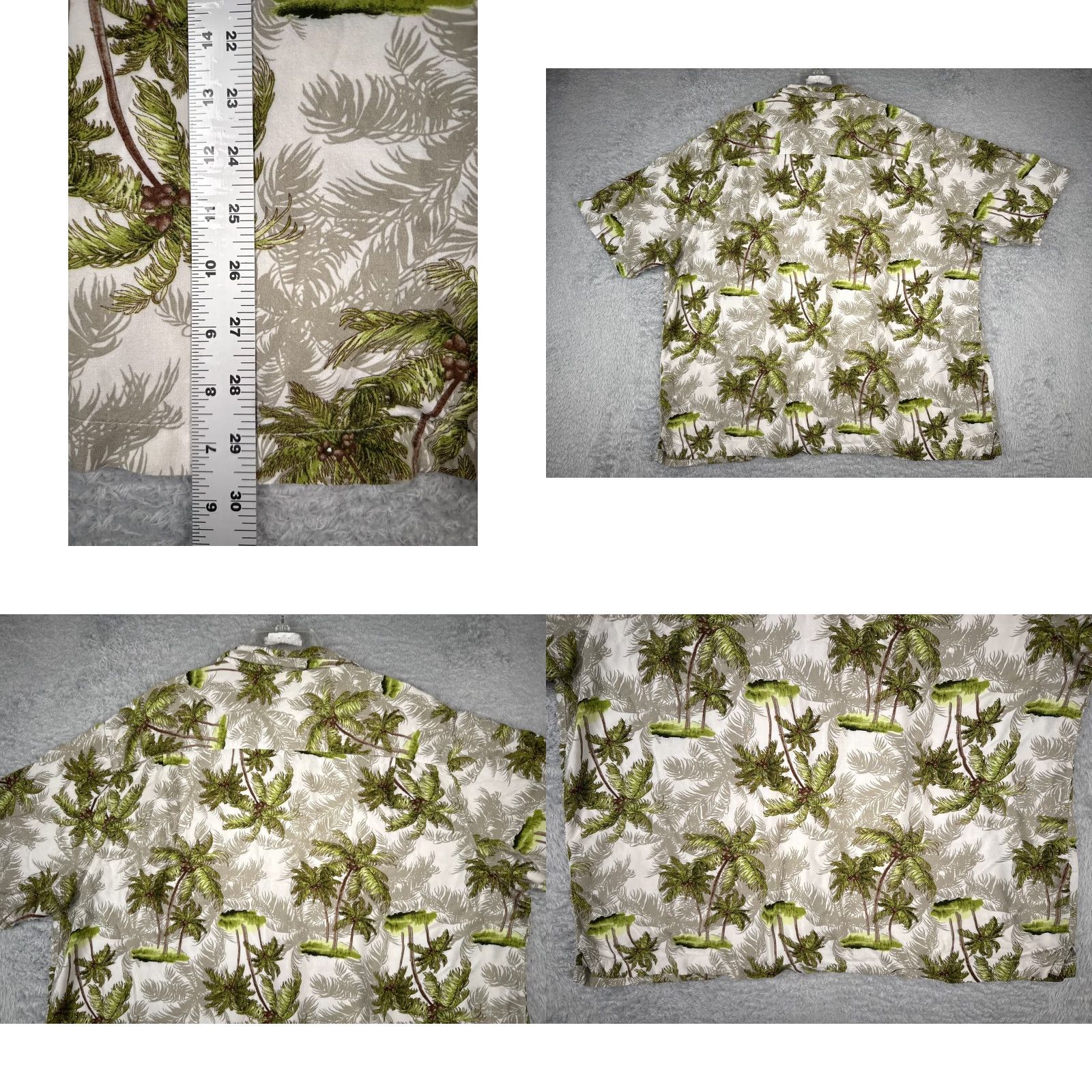 Vintage Puritan Shirt Mens 2XL Beige Green Hawaiian Palm Tree Print Rayon Button-Up Casual Short Sleeve Pattern Floral 2XL Mens Vibrant Hawaiian Theme Womens? Size US XXL / EU 58 / 5 - 9 Thumbnail