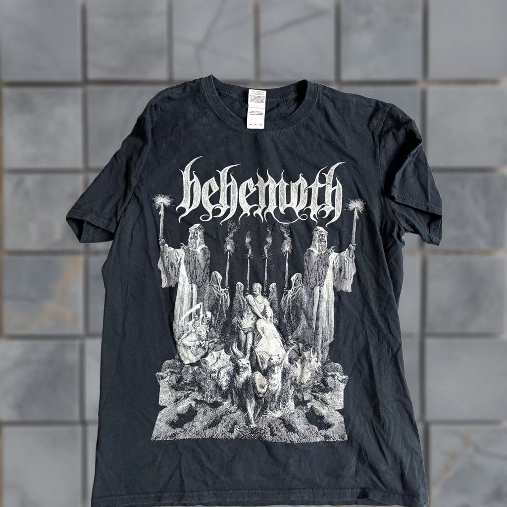 Gildan Behemoth Shirt Mens Medium Black Graphic Tee T-Shirt Metal Band Artwork Gildan Softstyle Crew Neck Short Sleeve Ring Spun Graphic Print Back Sigil Size US M / EU 48-50 / 2 - 1 Thumbnail