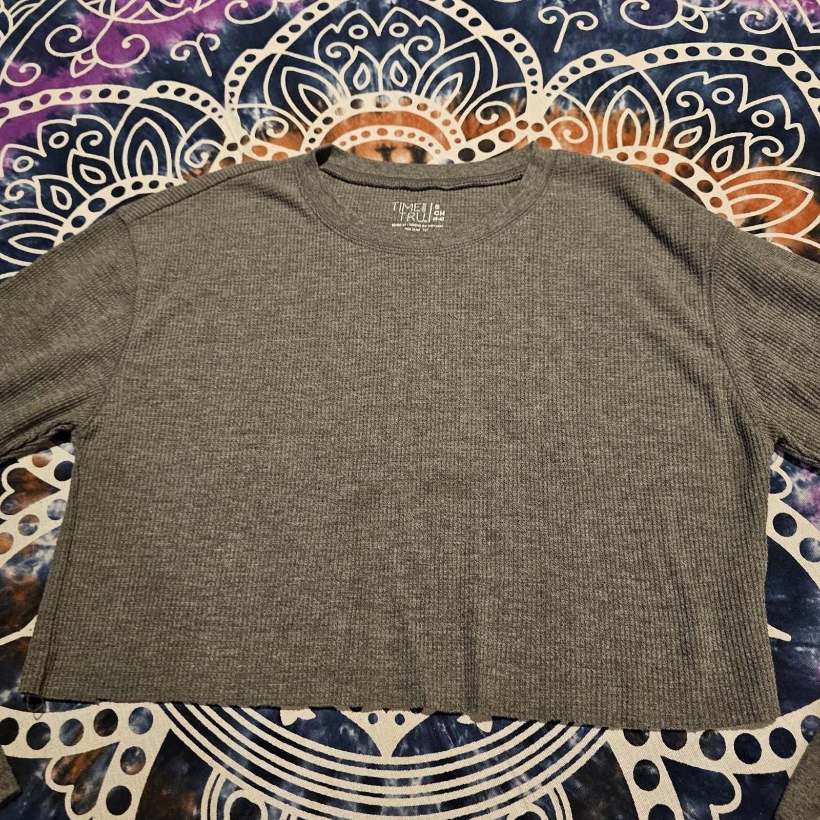 Designer Time and Tru Women's Grey Cropped Shirt Size S / US 4 / IT 40 - 3 Thumbnail