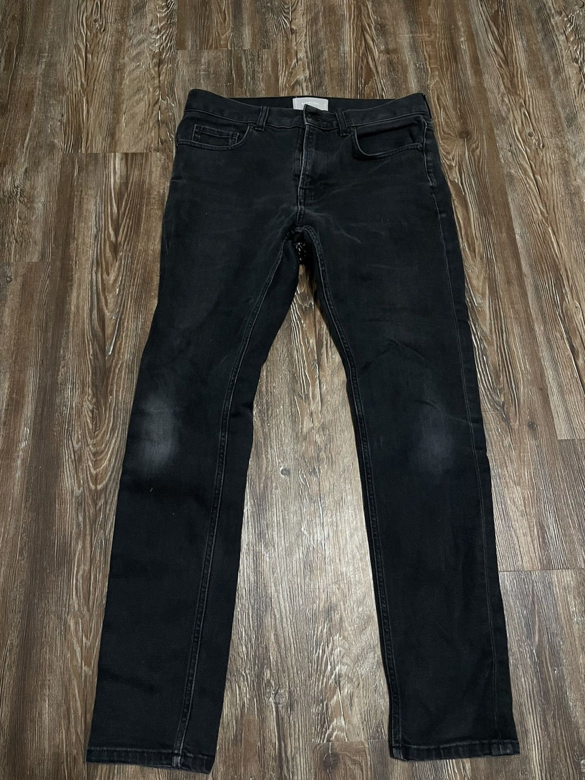 Everlane The Slim Jean Black Denim Boro Sashiko Stitch Patchwork Size US 30 / EU 46 - 1 Thumbnail