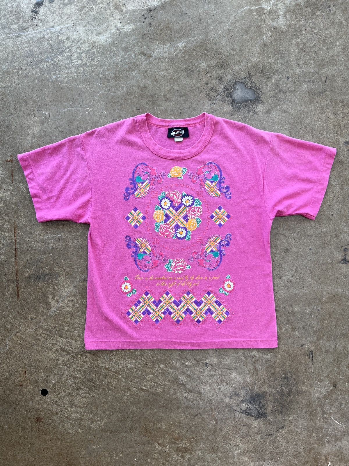 Vintage Vintage 80s Pink Floral Tee Medium Size US M / EU 48-50 / 2 - 2 Thumbnail