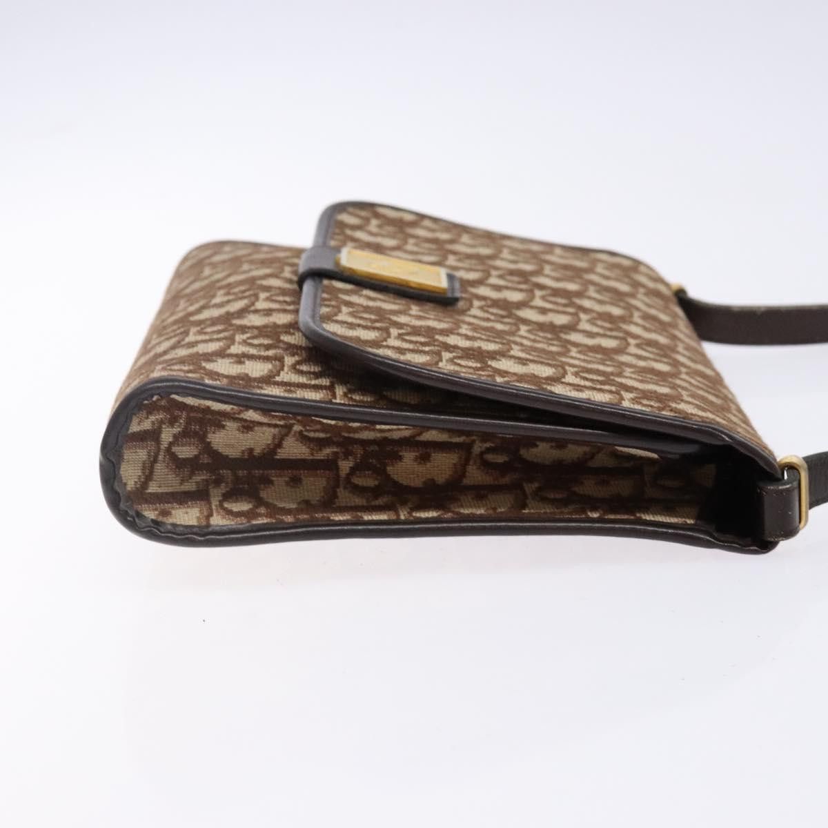 Dior DIOR Trotter Canvas Shoulder Bag Brown Gold Size ONE SIZE - 4 Thumbnail