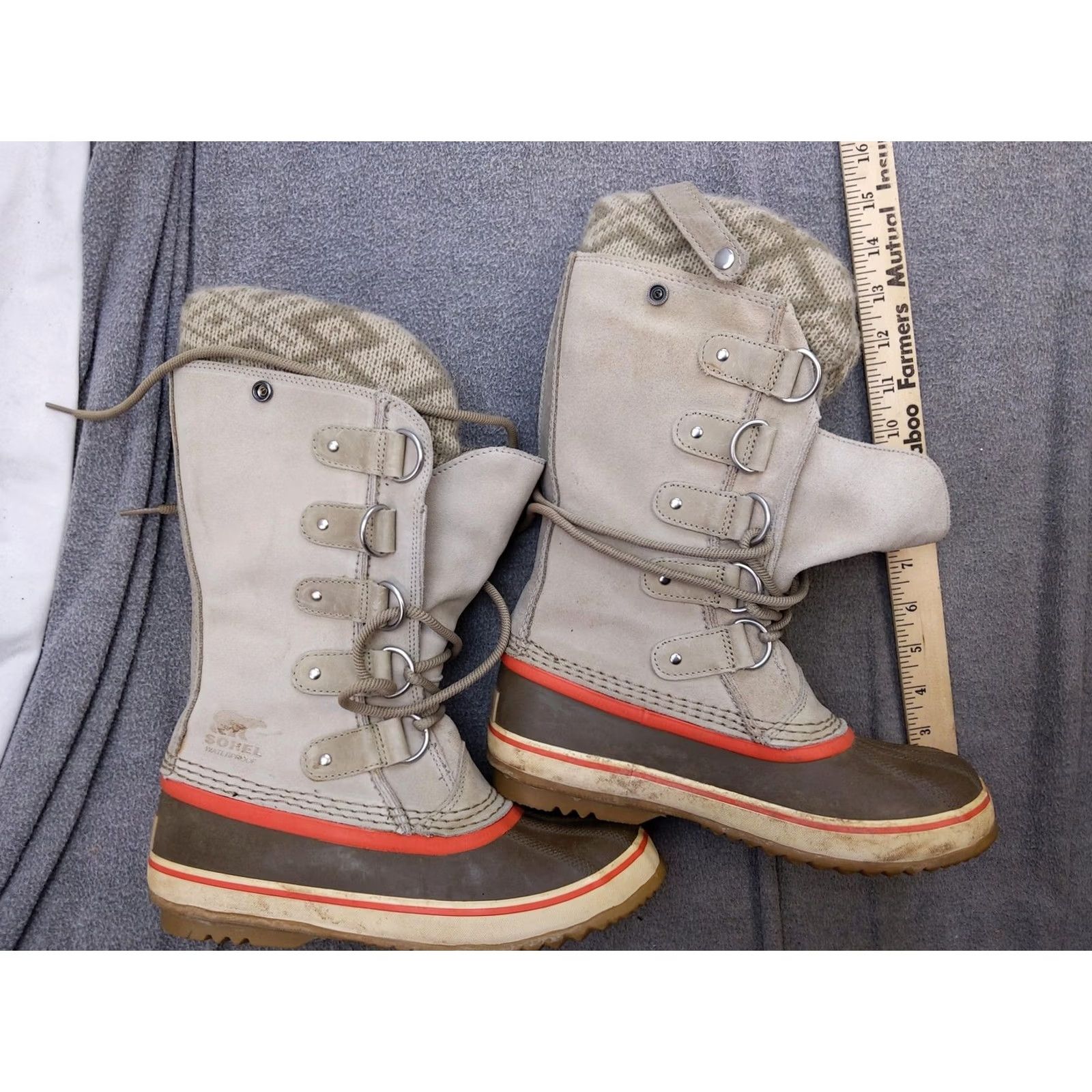 SOREL Sorel Womens 7 38 Brown Suede Waterproof Mid Calf Snow Boots Casual Winter Gloves? Size US 7 / IT 37 - 3 Thumbnail