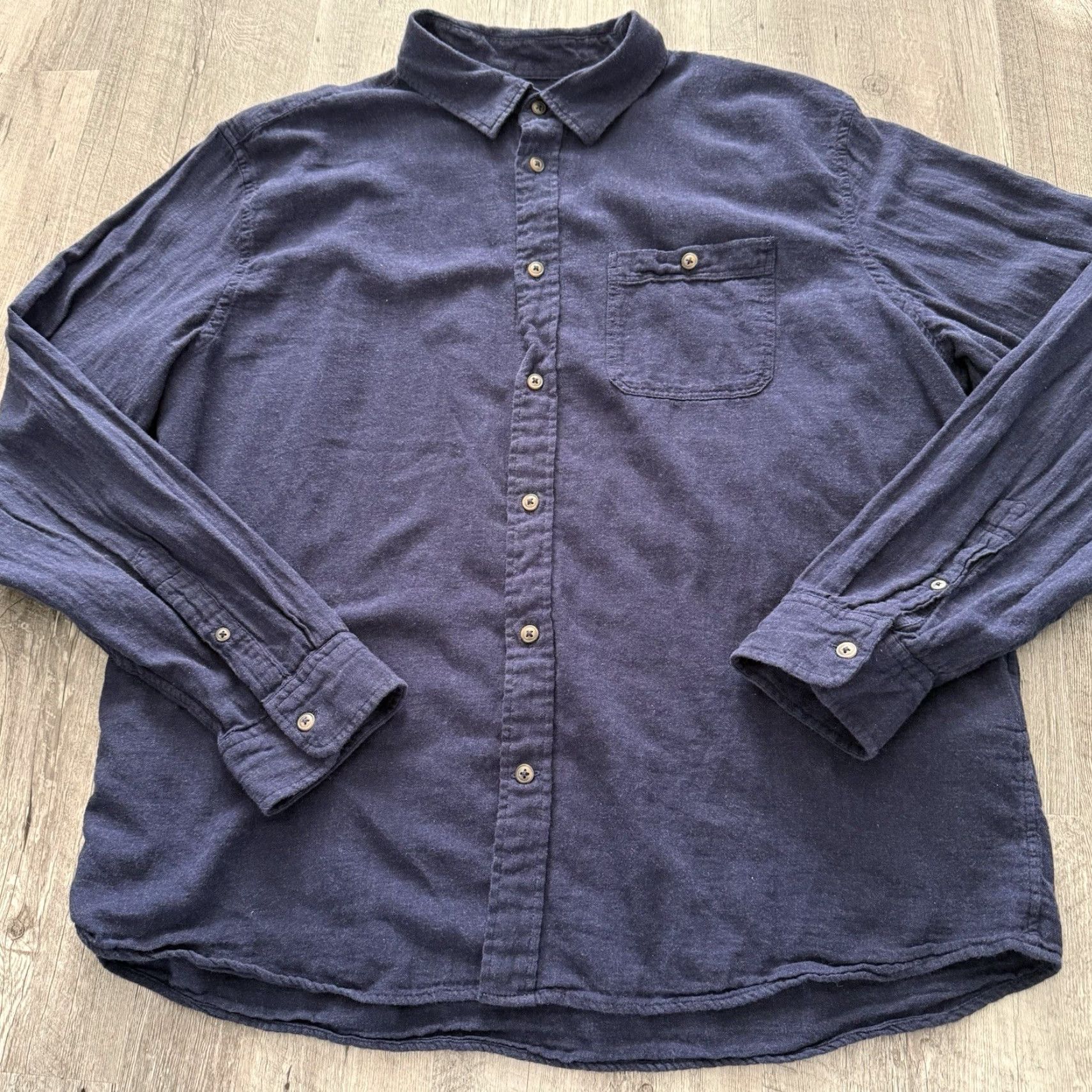Gap GAP Untucked Fit Shirt Mens XL Blue Button Up Long Sleeve Brushed Cotton Size US XL / EU 56 / 4 - 6 Thumbnail