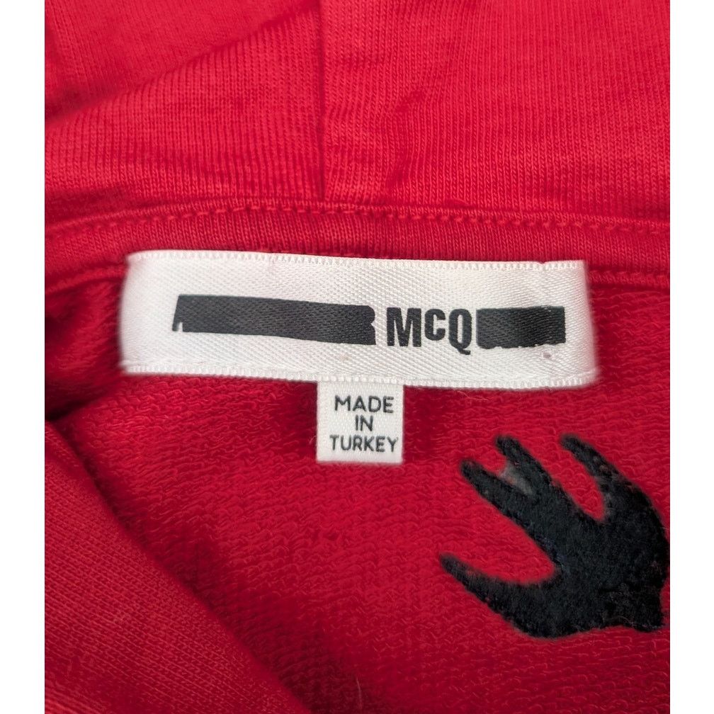 Alexander McQueen McQ Alexander McQueen Red and Navy Cutup Coverlock Hoodie Size US S / EU 44-46 / 1 - 4 Thumbnail