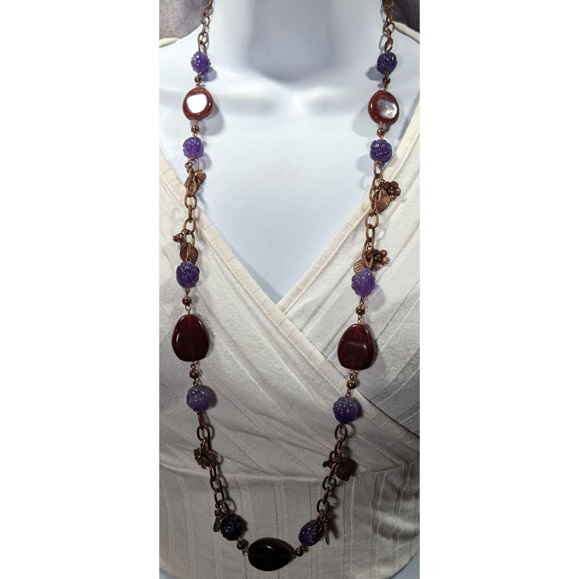 Other Vintage Cottagecore Floral Beaded Chain Necklace Size ONE SIZE - 3 Thumbnail