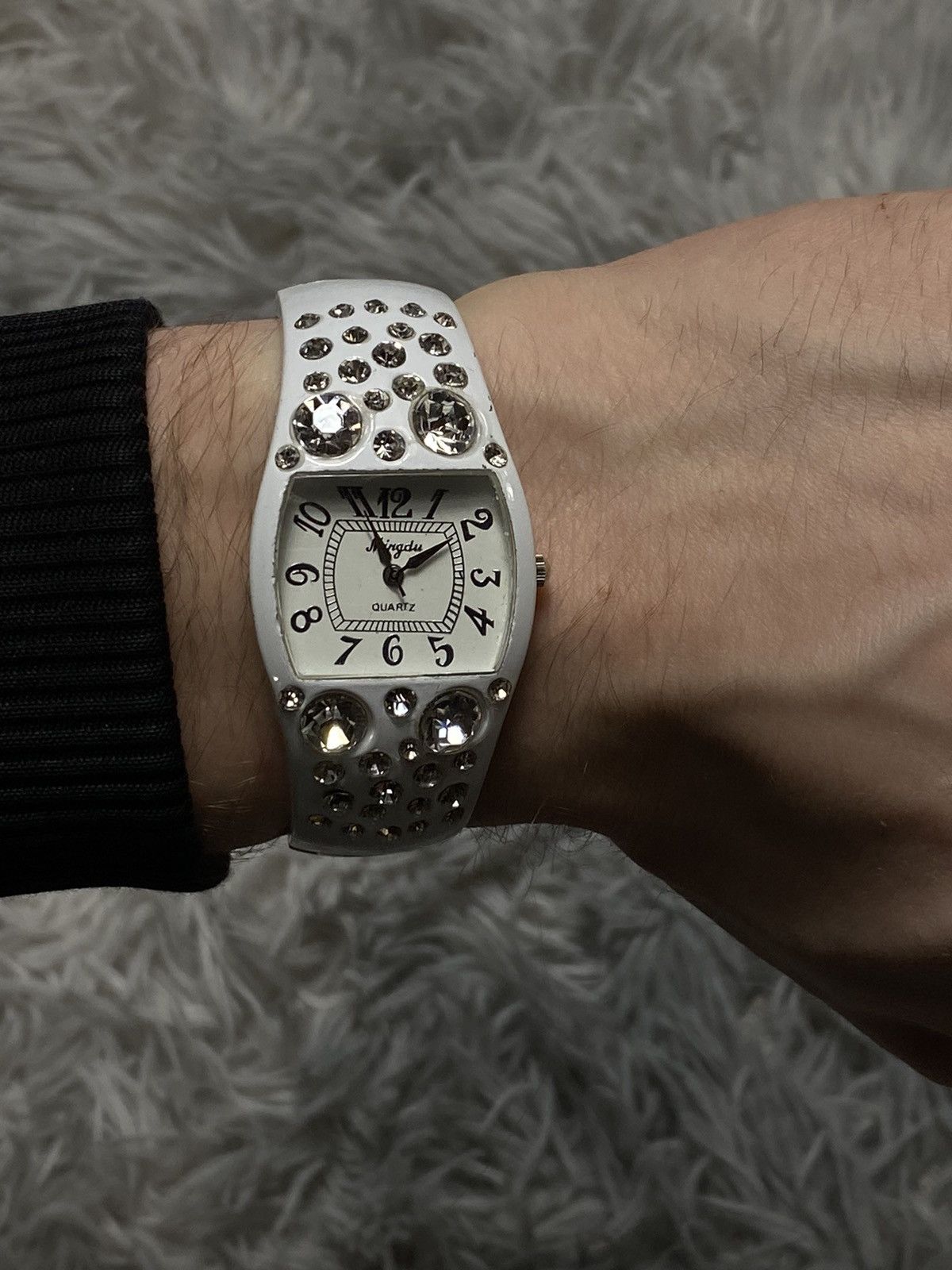 Other White Rhinestone Watch - Glamorous Statement Piece Size ONE SIZE - 8 Thumbnail