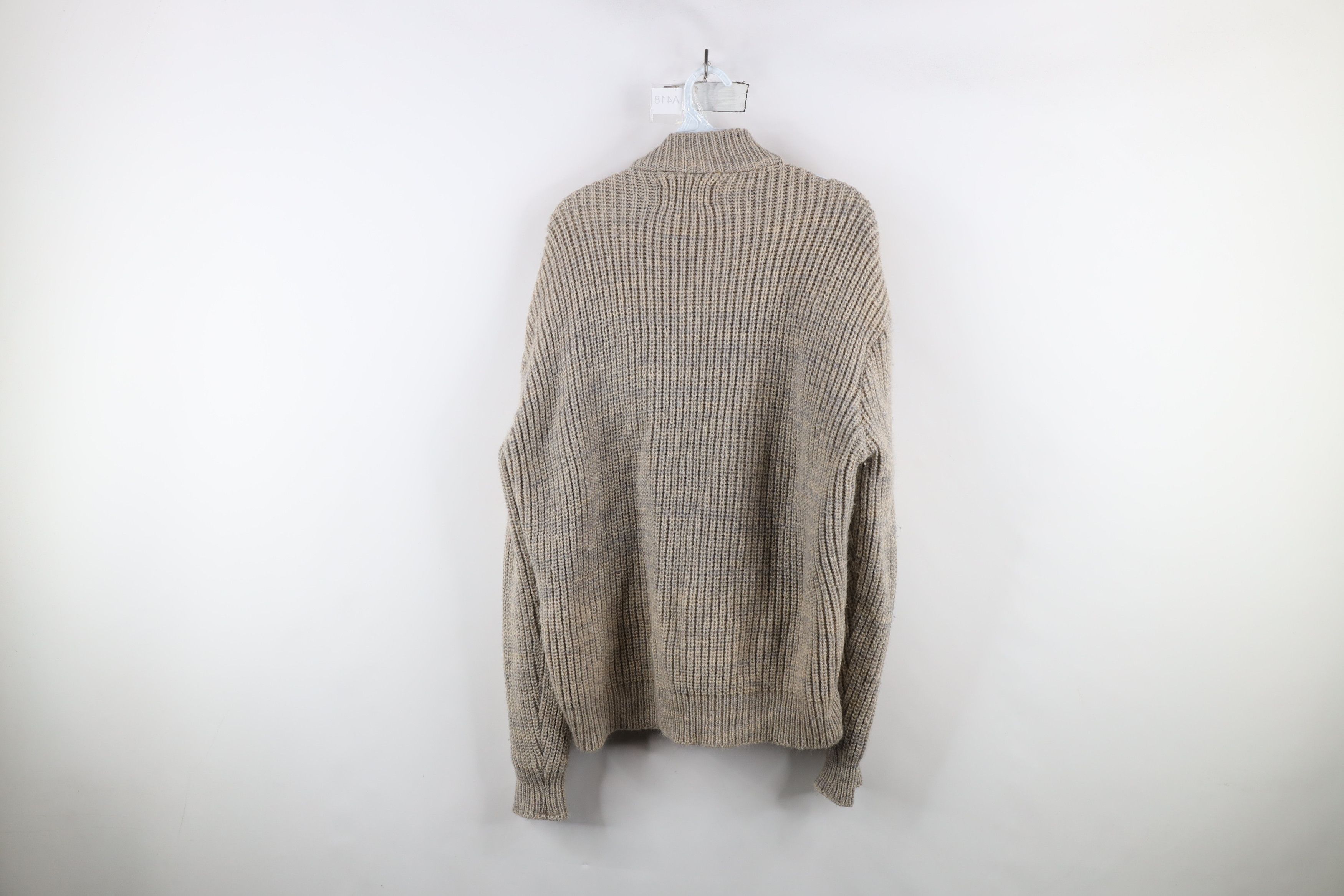 Vintage Vintage 60s 70s Streetwear Wool Ribbed Knit Sweater Jacket Size US L / EU 52-54 / 3 - 11 Thumbnail