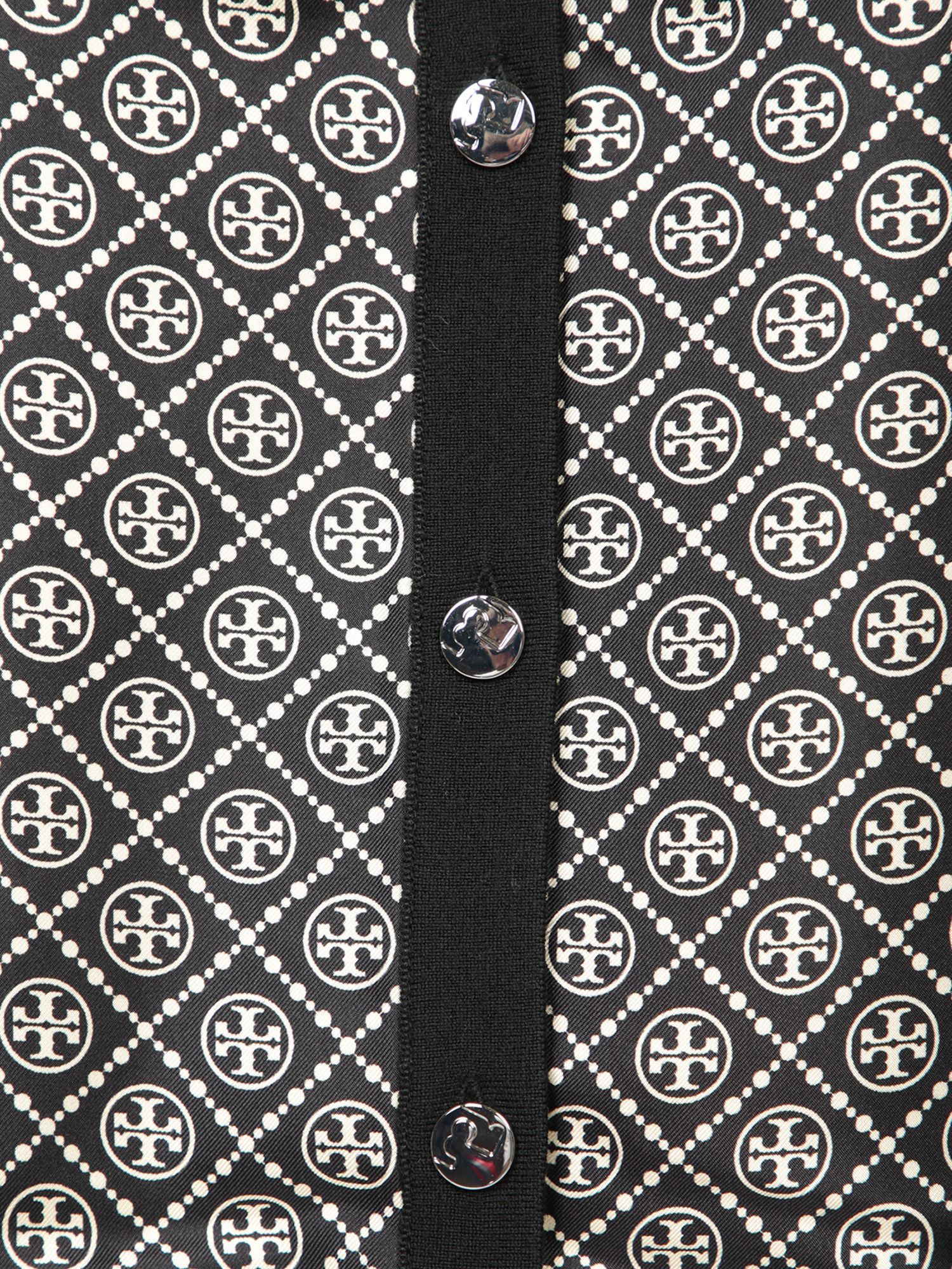 Tory Burch o1s22i1n1024 Silk Insert Cardigan in Black Size M / US 6-8 / IT 42-44 - 3 Thumbnail