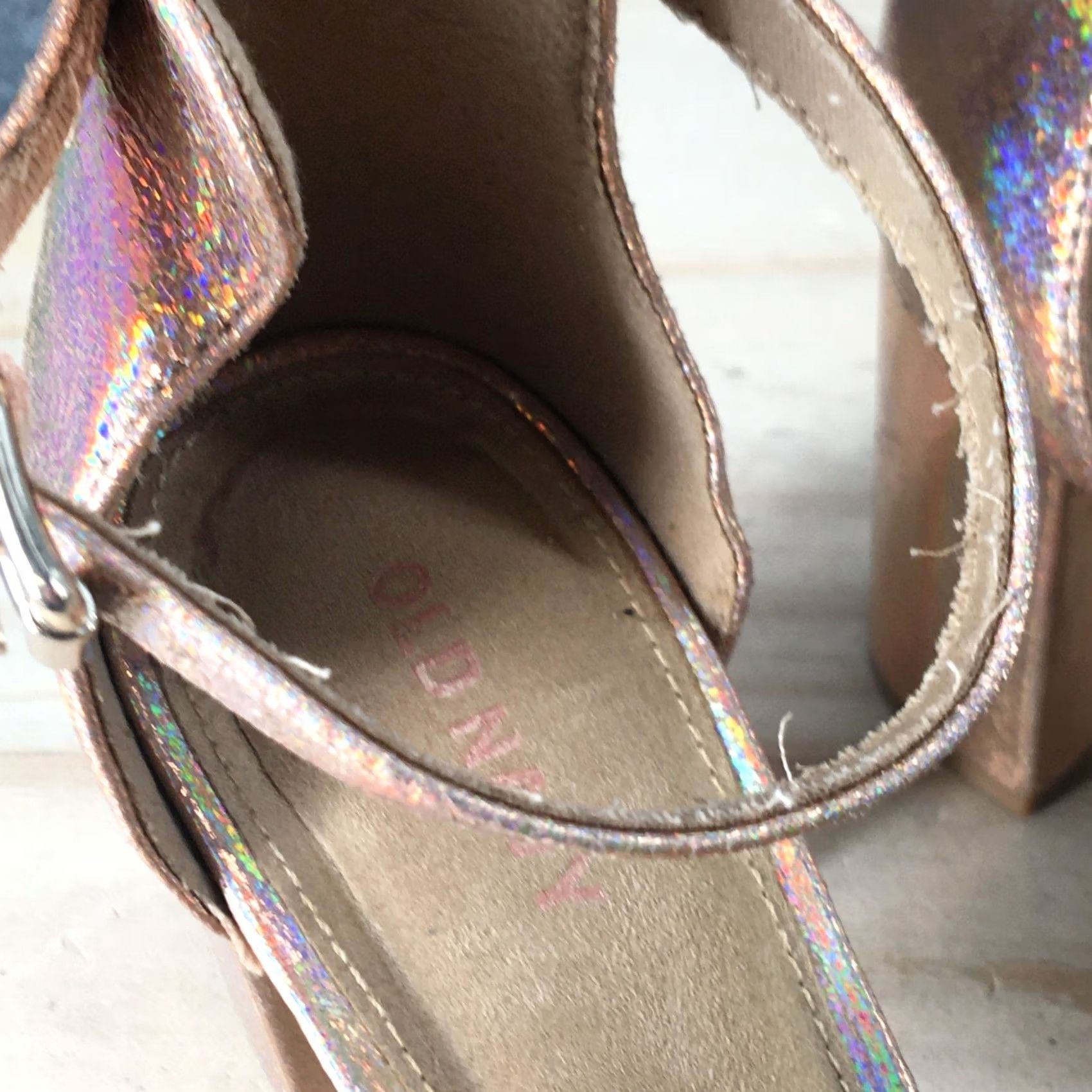 Old Navy Old Navy Sandal Womens 8 Rose Gold Ankle Strap Multicolor Block Heels Casual Size US 8 / IT 38 - 4 Thumbnail