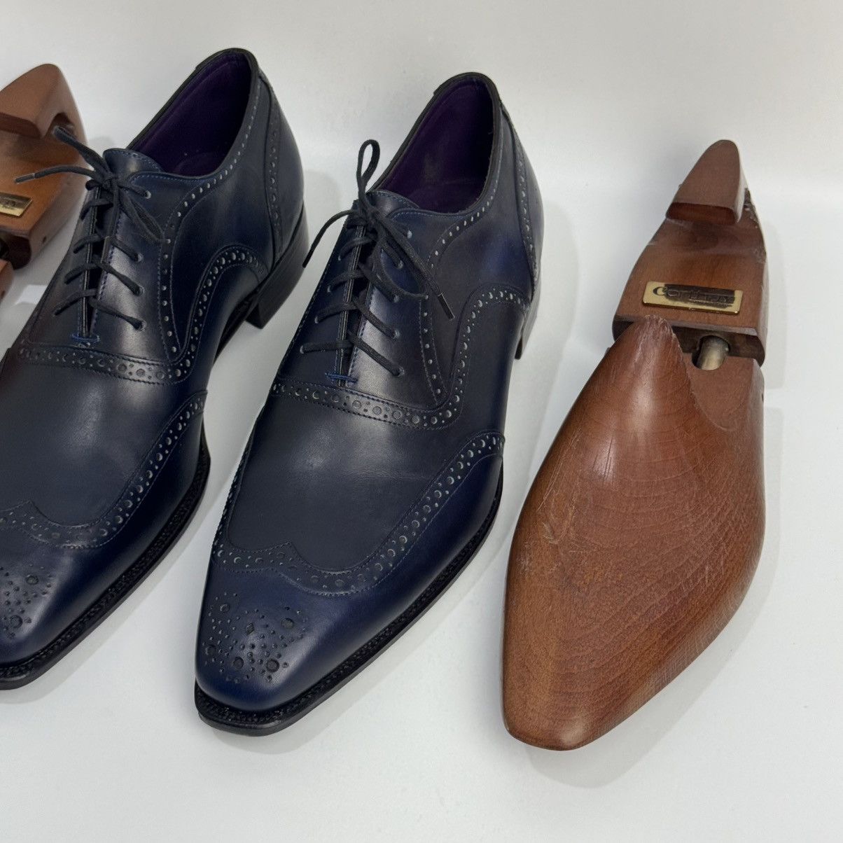 Corthay Corthay Bespoke Wingtip Oxford Navy Blue PatinaLeather Shoes Size US 10 / EU 43 - 5 Thumbnail