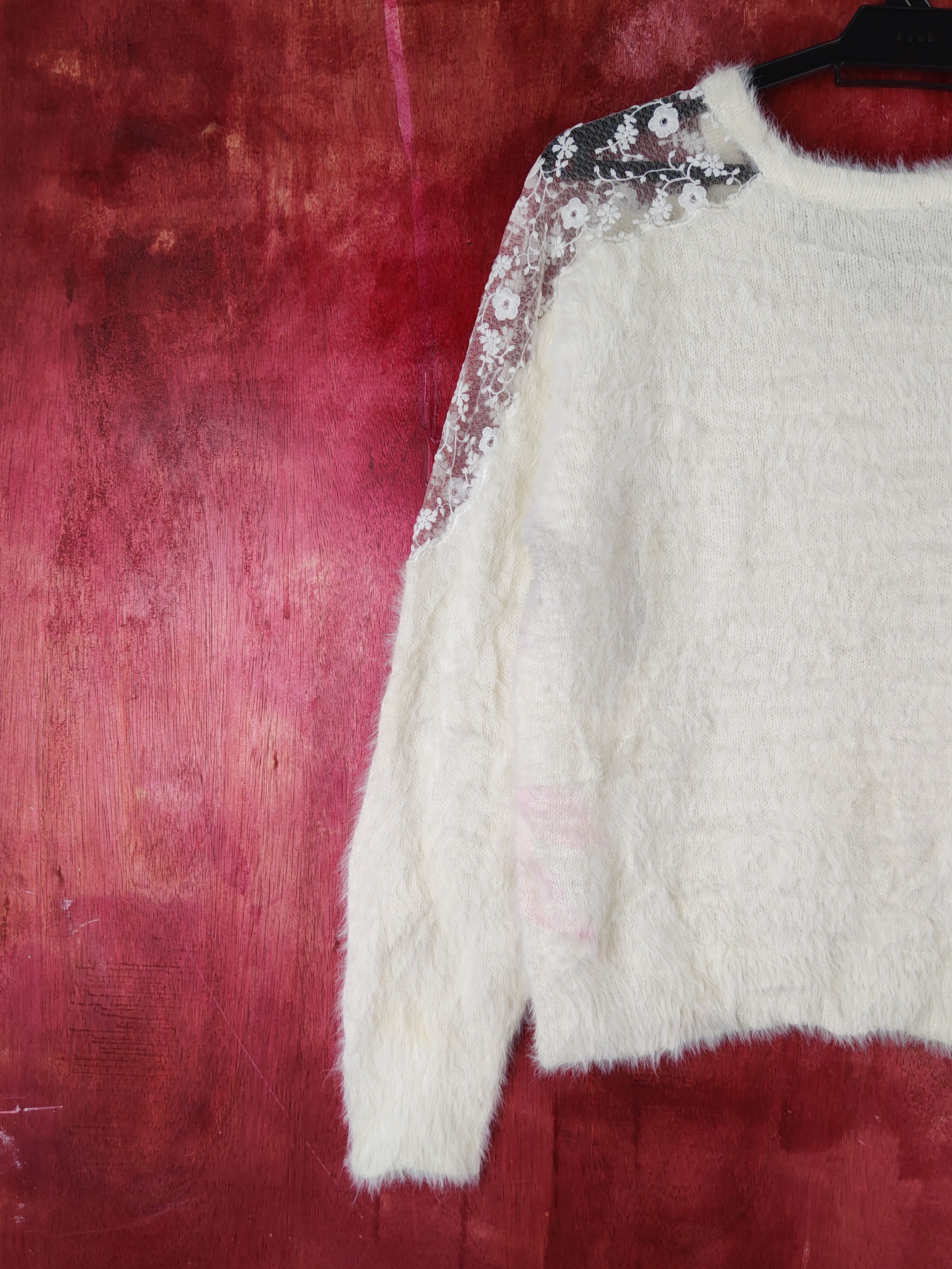 Japanese Brand × Vintage Ingni Ivory Shag Shaggy Fur Mohair Knitwear #S1925 Size M / US 6-8 / IT 42-44 - 8 Thumbnail