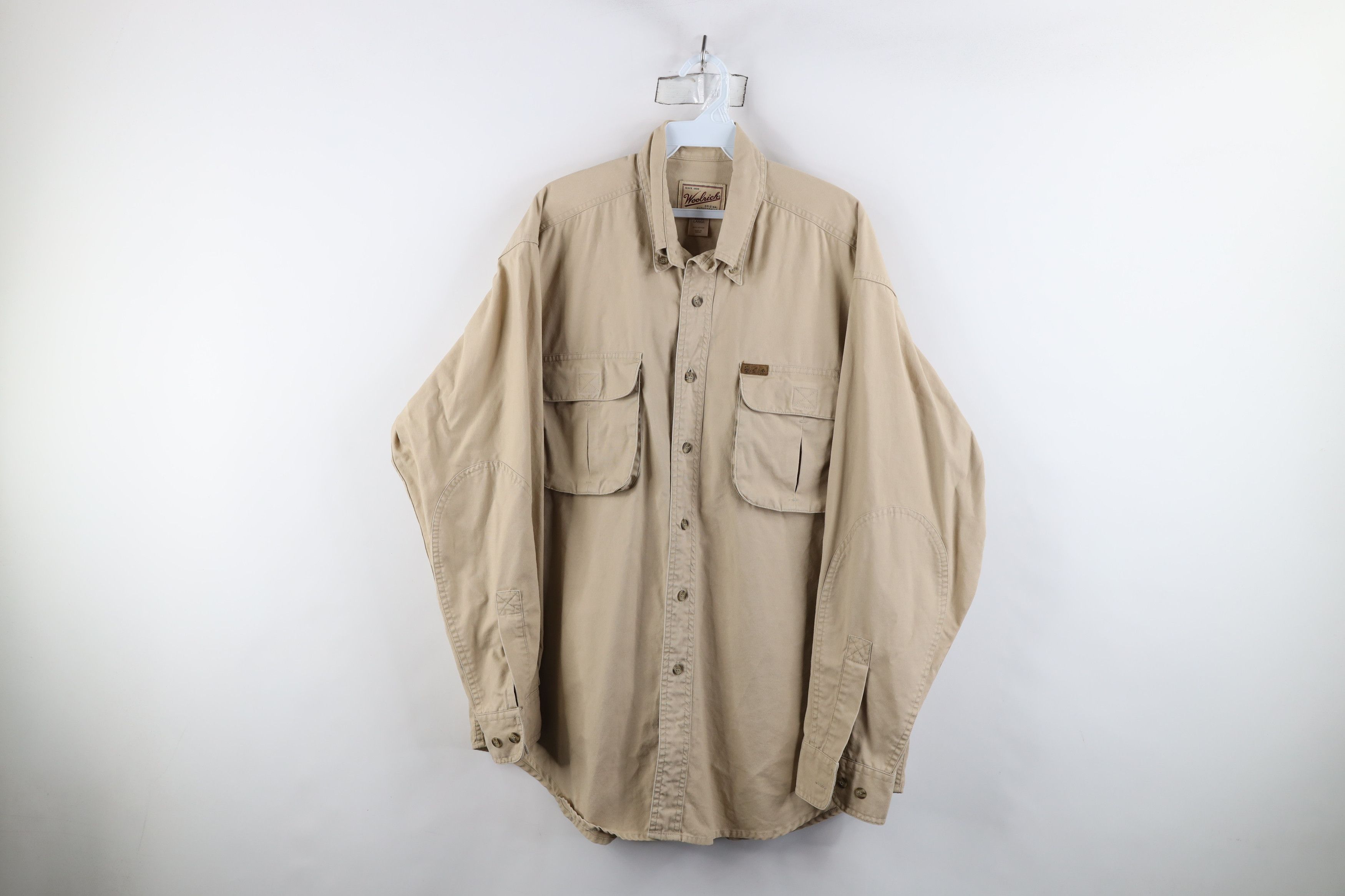 Vintage × Woolrich Woolen Mills Vintage 90s Woolrich Safari Bush Collared Button Shirt Size US L / EU 52-54 / 3 - 1 Thumbnail