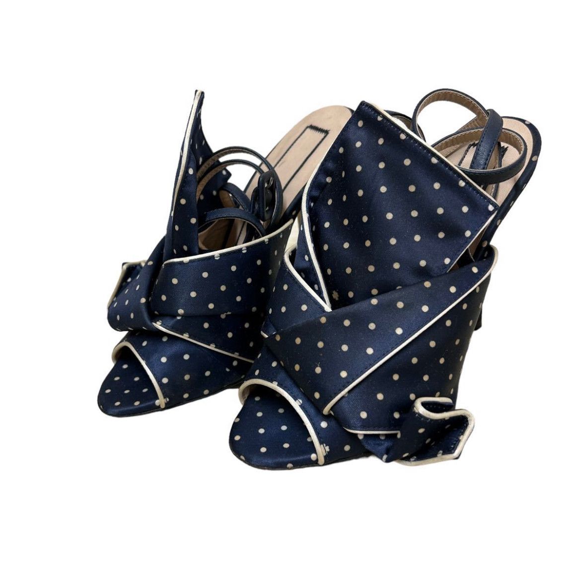 N21 N21 navy and white polka dots heels Size US 5 / IT 35 - 6 Thumbnail