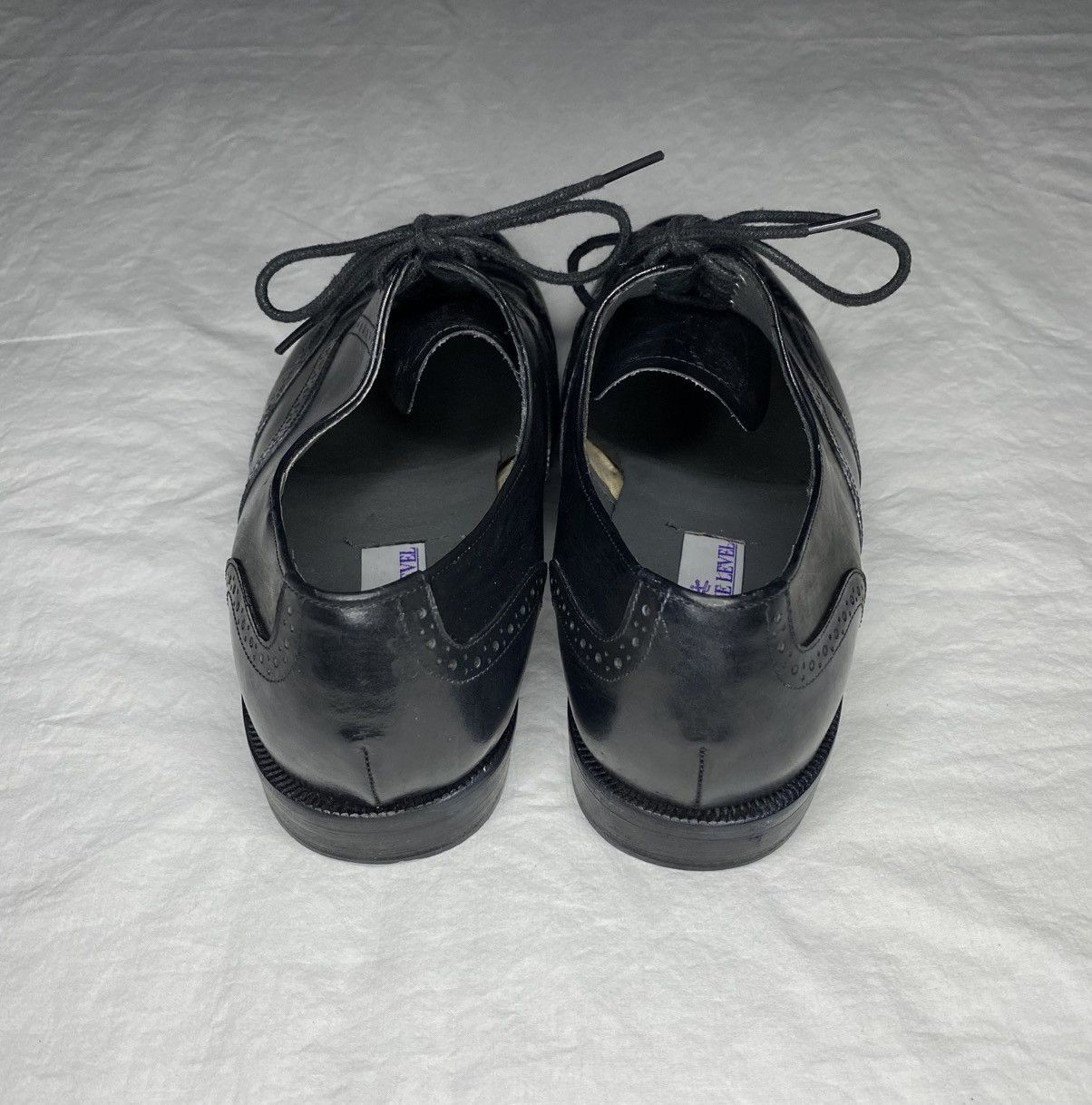 Other Executive Level Black Leather Oxford Wingtip Shoes 10 EW Size US 10 / EU 43 - 6 Thumbnail