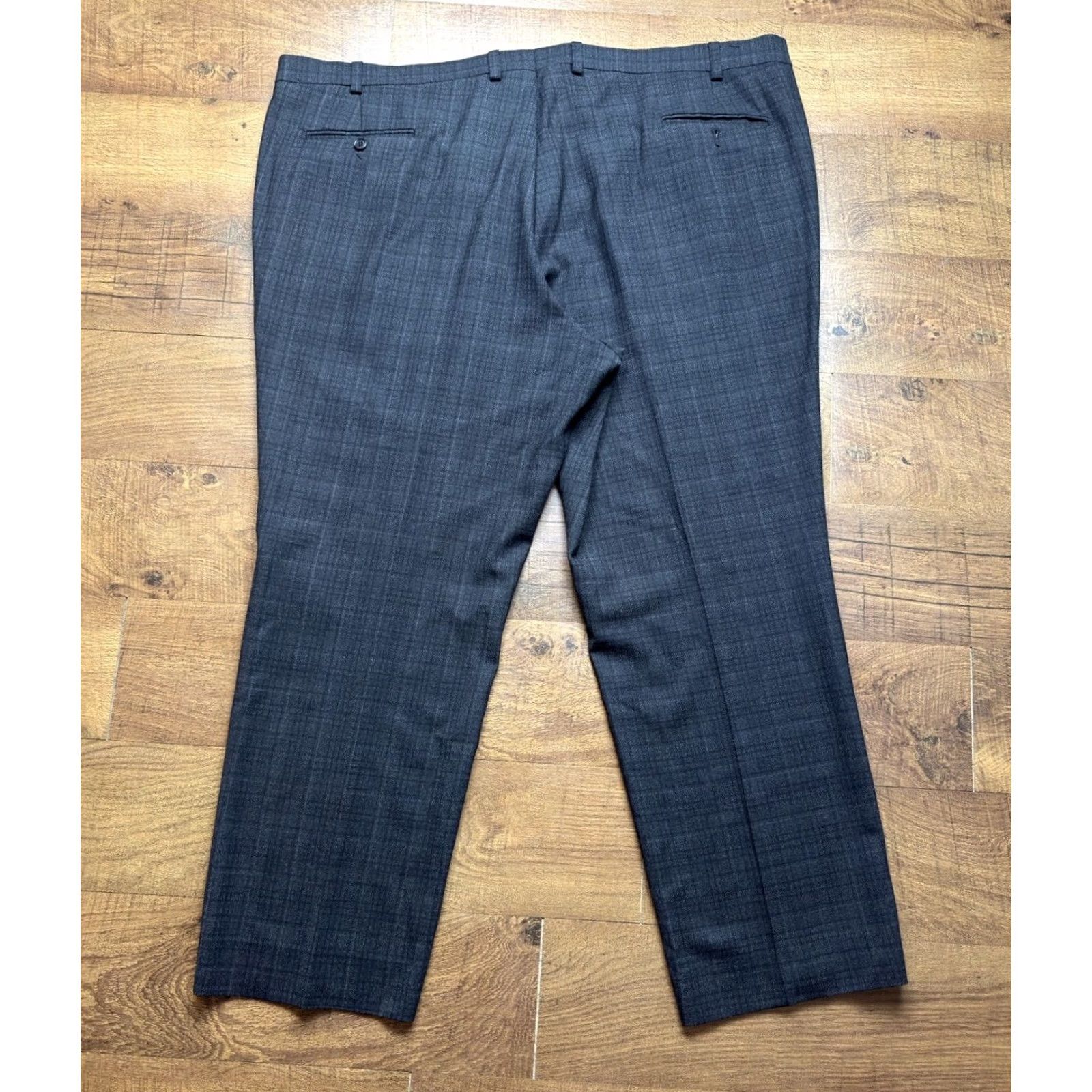 Jack Victor Jack Victor Dress Pants Mens 48 Gray Crew Pant Men 48X30 Wool Flex Light Grey black Plaid Size US 32 / EU 48 - 3 Thumbnail
