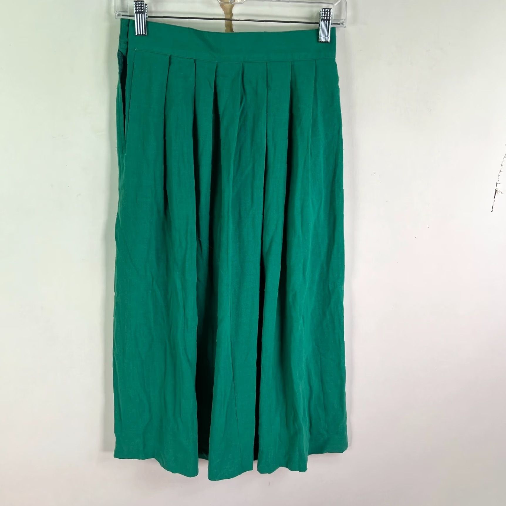 Vintage VINTAGE Prophecy Pleated Skirt Women 4P Long Green Pockets 80s Retro Womens Size 27" / US 4 / IT 40 - 4 Thumbnail