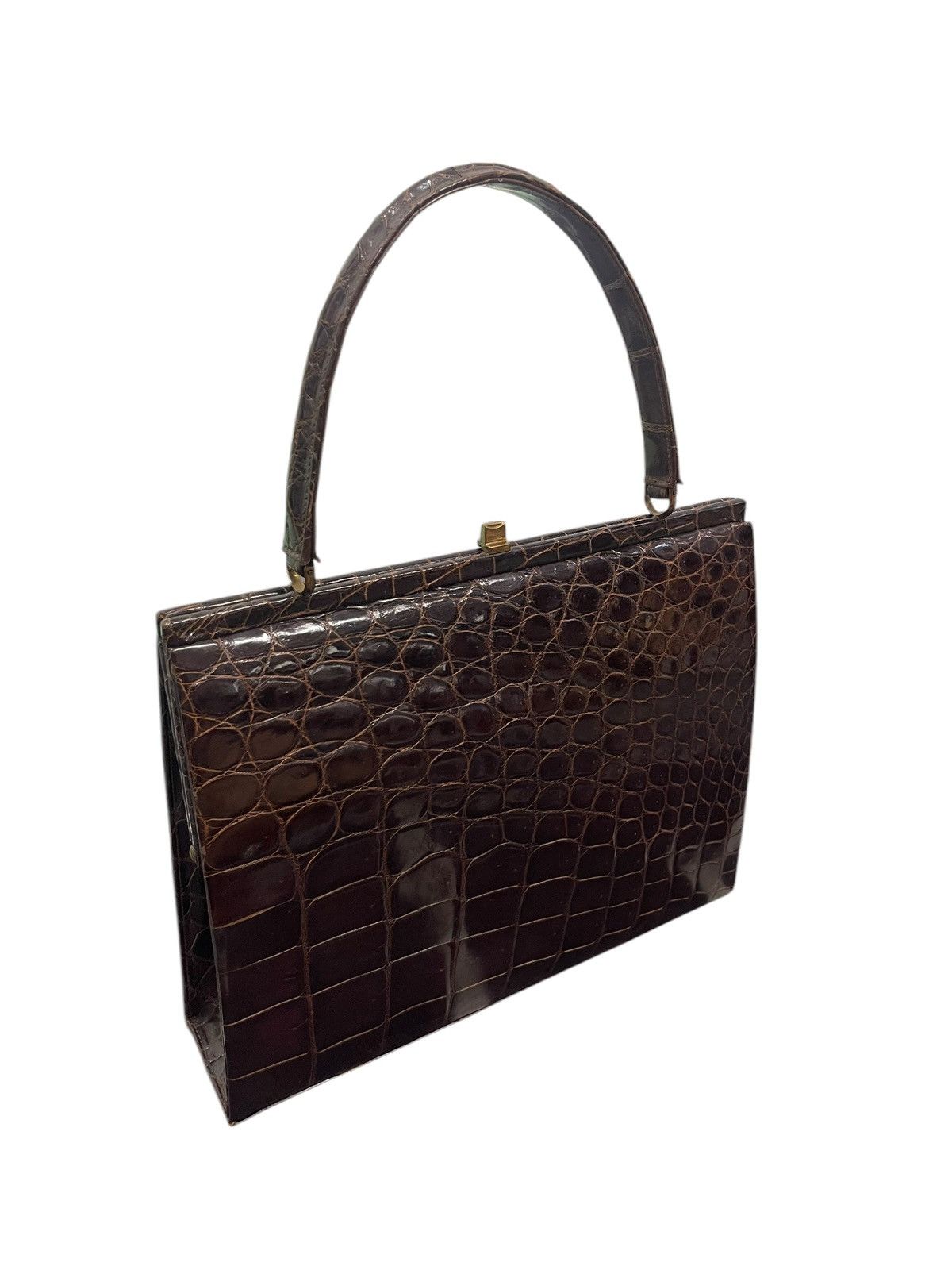 Genuine Leather Crocodile Skin Vtg DK Germany Hand Bag 1🟩3 Size ONE SIZE - 5 Thumbnail