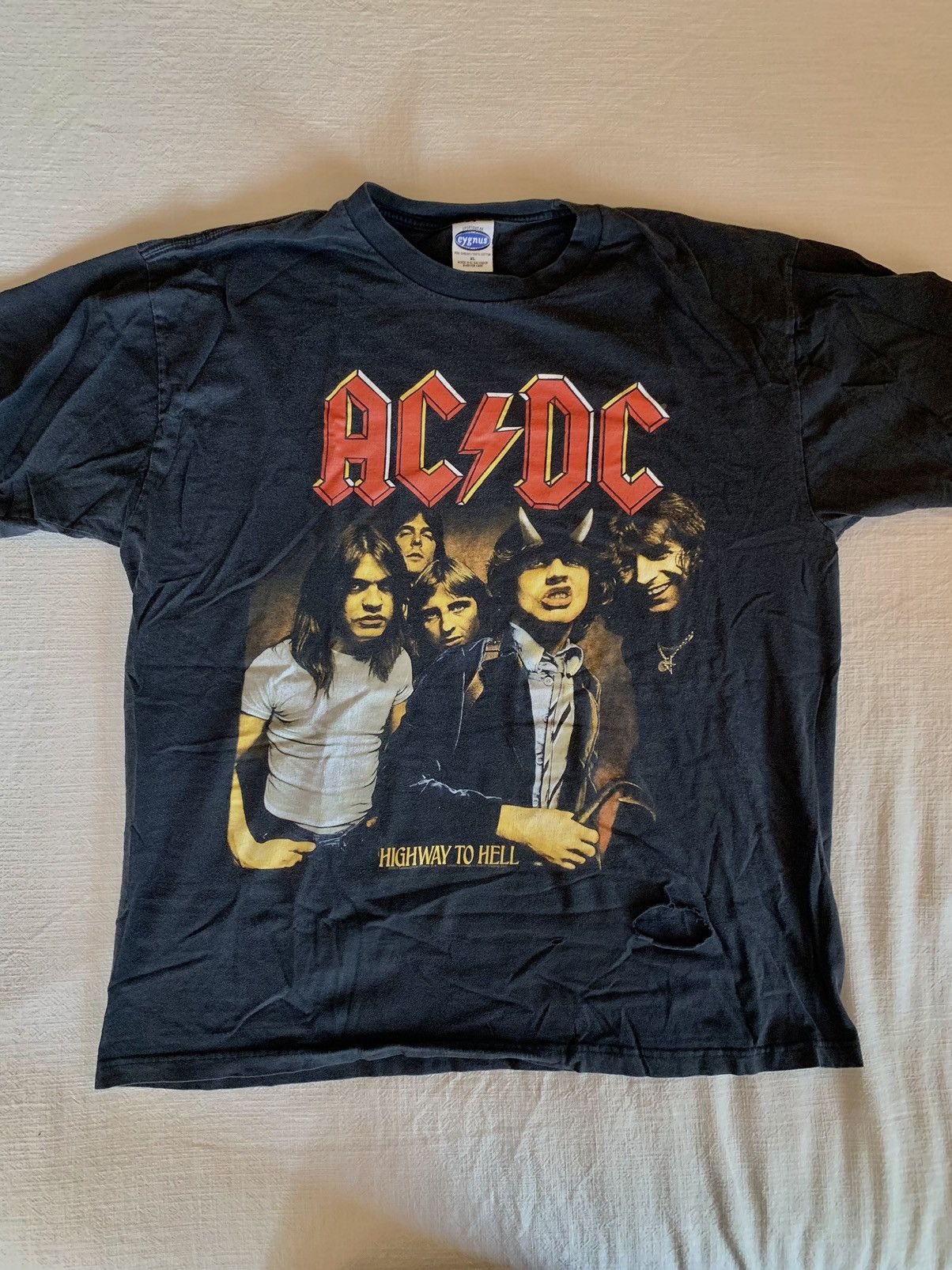 THRASHED ACDC BAND TEE