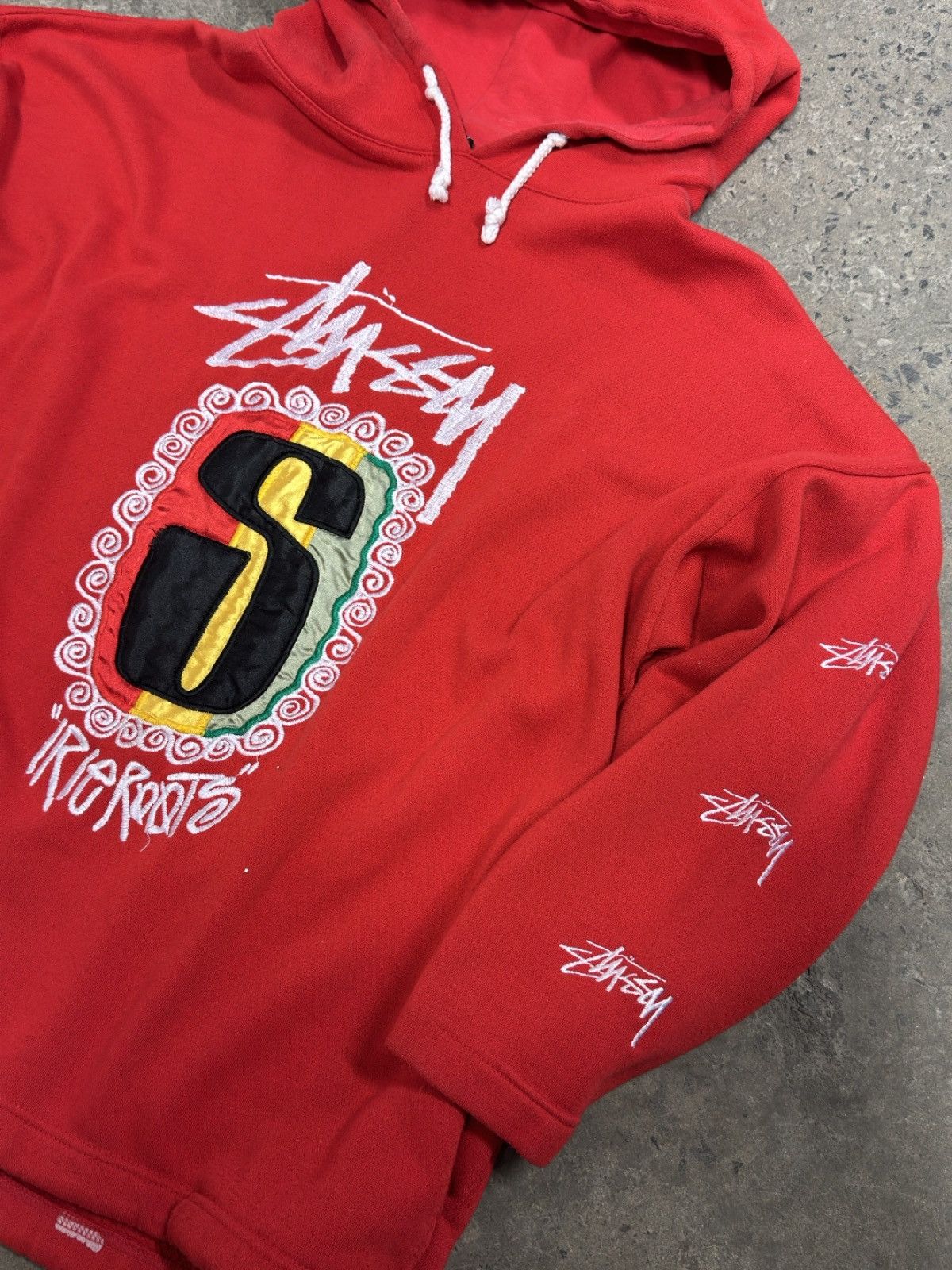Stussy × Vintage Vintage 90s Stussy Irie Roots hoodie Size US XL / EU 56 / 4 - 3 Thumbnail