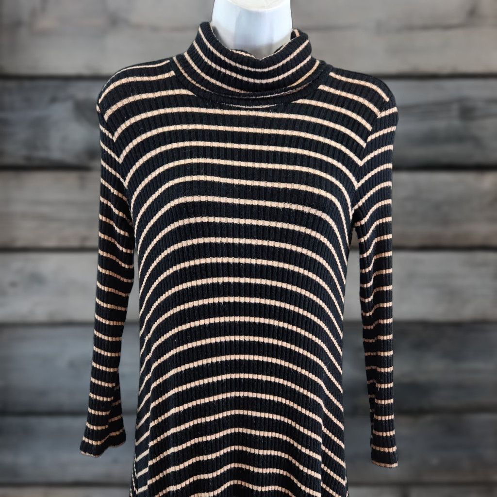 American Eagle Outfitters American Eagle Outfitters Turtleneck Dress Womens Mini Sz M Black Stripe Size M / US 6-8 / IT 42-44 - 1 Thumbnail