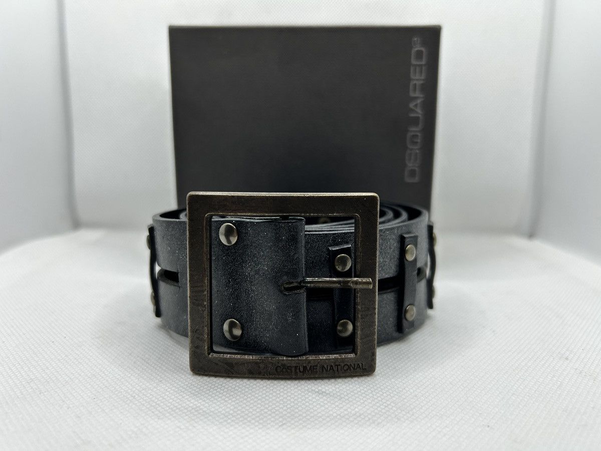 Dsquared2 DSquared2 Runway Leather Belt - Black with Gunmetal Buckle Size 34 - 3 Thumbnail