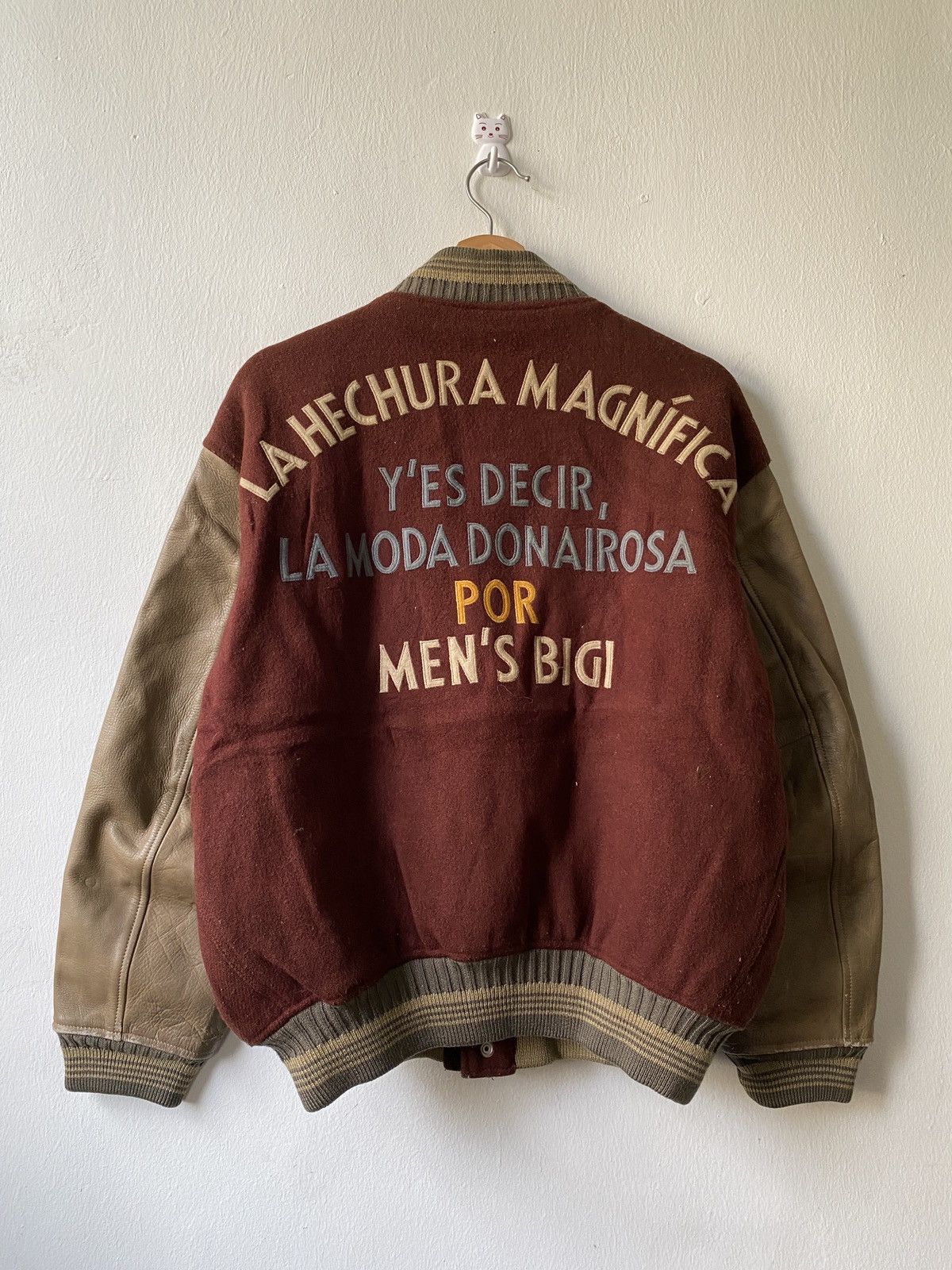 Vintage Vintage Mens Bigi Wool Leather Varsity Jacket Size US M / EU 48-50 / 2 - 1 Thumbnail