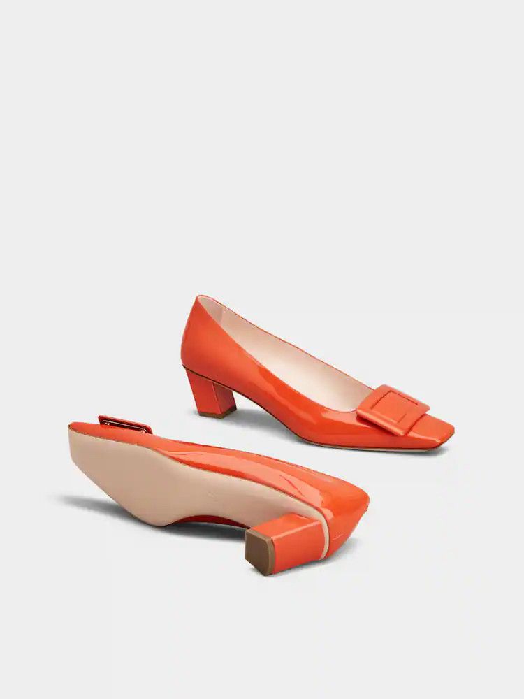 Roger Vivier o1s22i1n0824 Patent Leather Belle 45 Pumps in Red Size US 8 / IT 38 - 6 Thumbnail