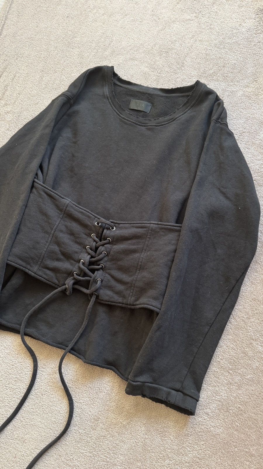 If Six Was Nine RTA Sweater Colette Corset Waistband Distressed Grunge y2k Size US M / EU 48-50 / 2 - 2 Thumbnail