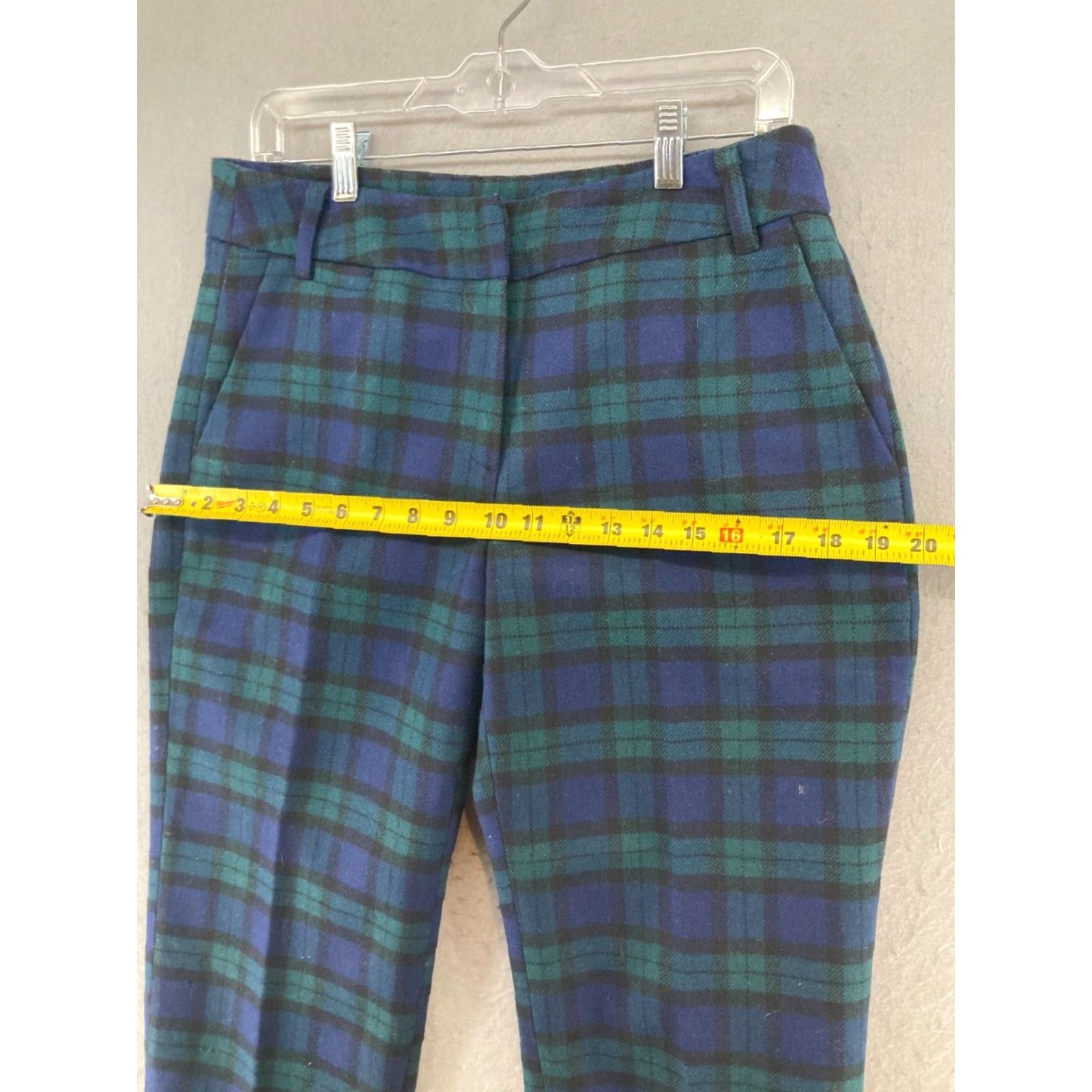 Vintage Chadwicks Womens Pants 6 Blue Plaid Green Lined Dress Pants Casual Workwear Size 28" / US 6 / IT 42 - 3 Thumbnail