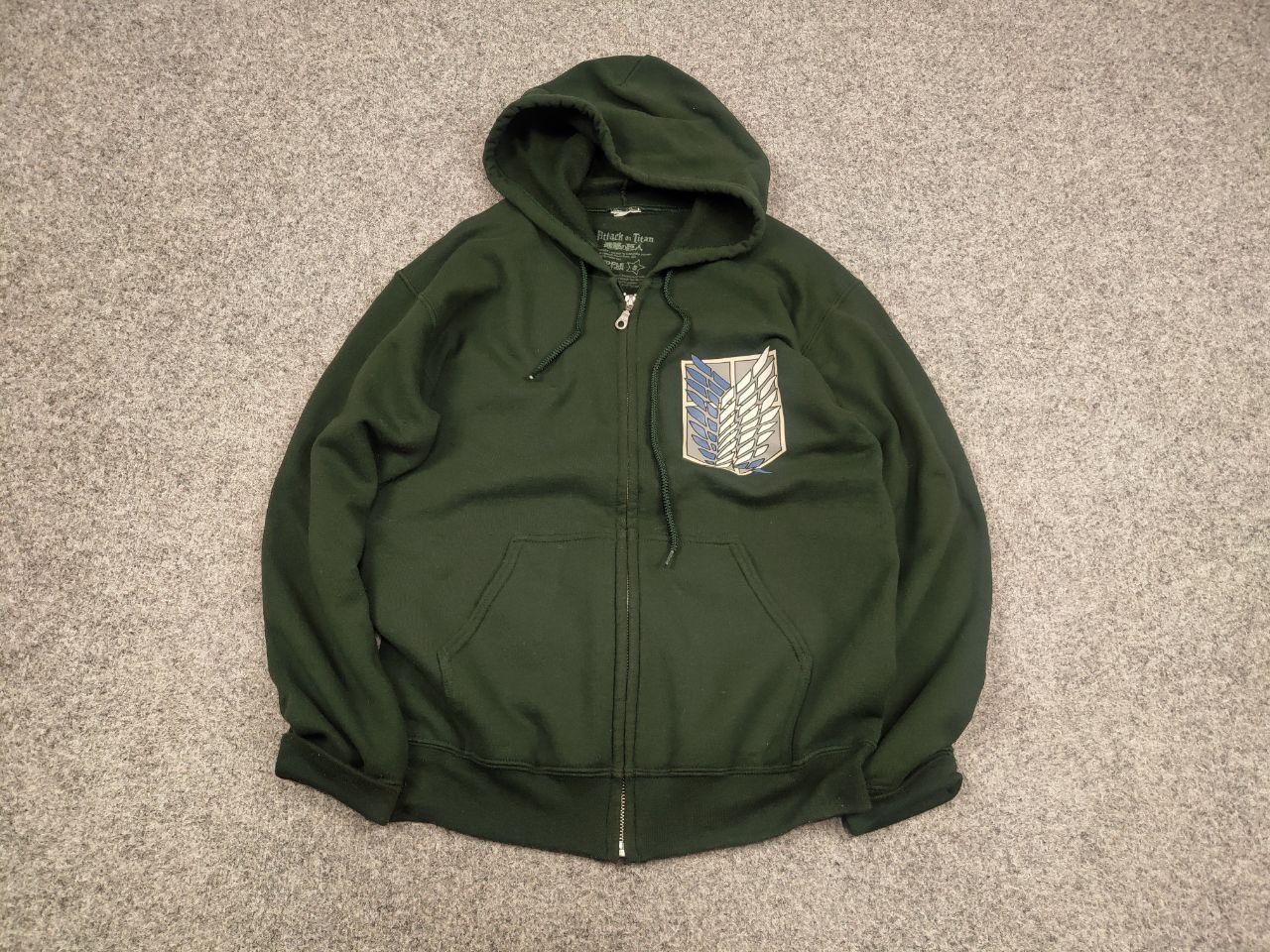 Anime Vintage Attack On Titan Anime Movie Game Zip Logo Hoodie Size US M / EU 48-50 / 2 - 2 Thumbnail
