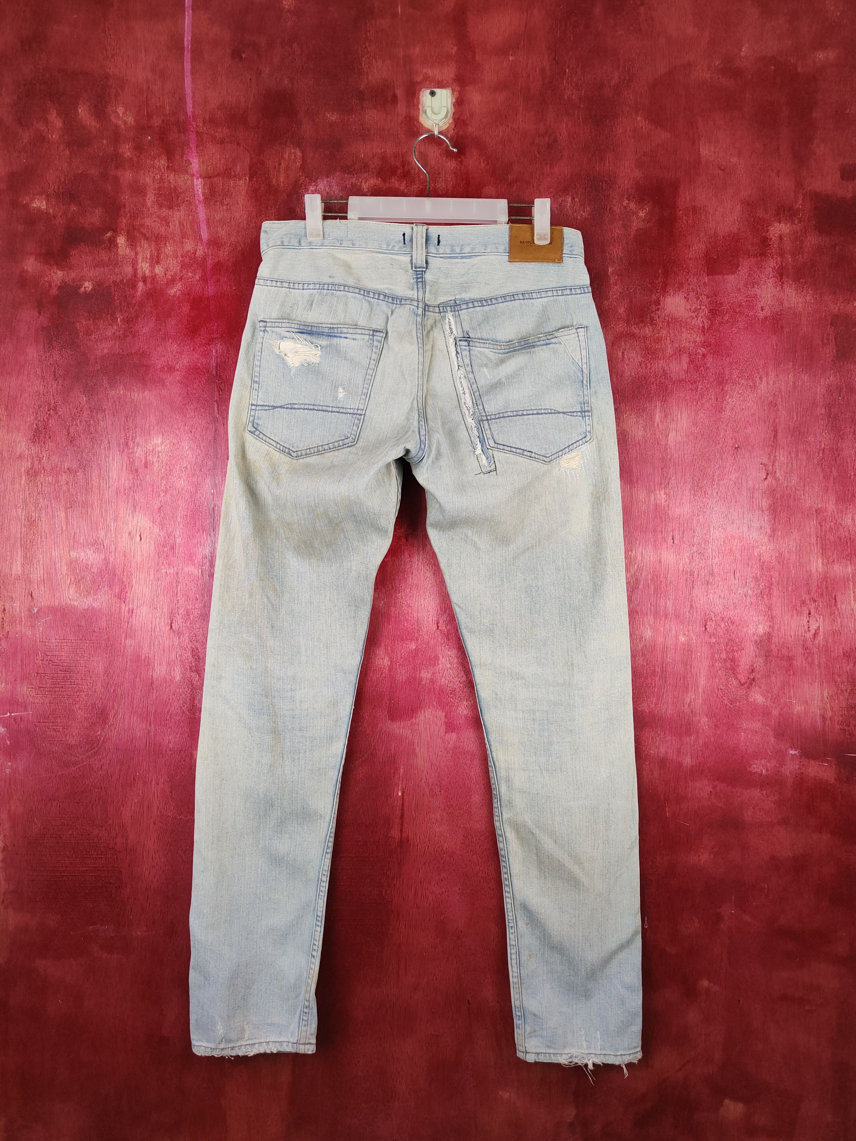 Japanese Brand Bayflow Blue Faded Distressed patchwork Denim #S1483 Size US 30 / EU 46 - 9 Thumbnail