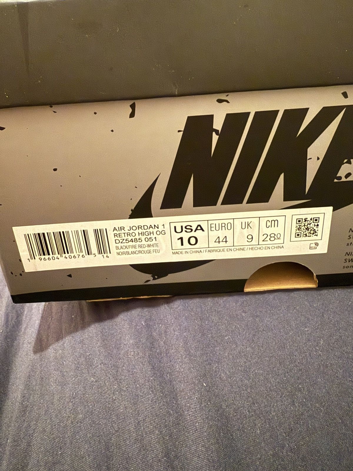 Jordan Brand Nike Air Jordan 1’s Black Washed Size US 10 / EU 43 - 13 Thumbnail