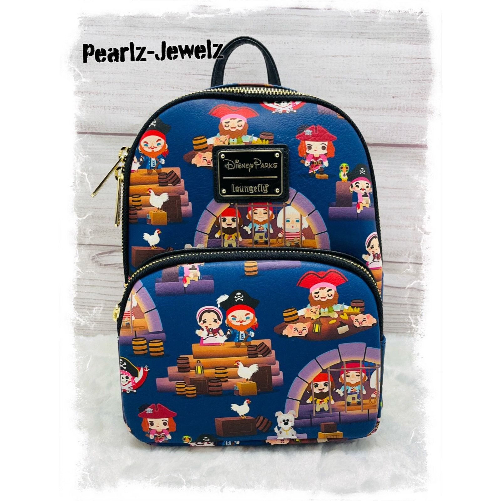 Loungefly Disney Parks Pirates of the Caribbean Chibi AOP Mi