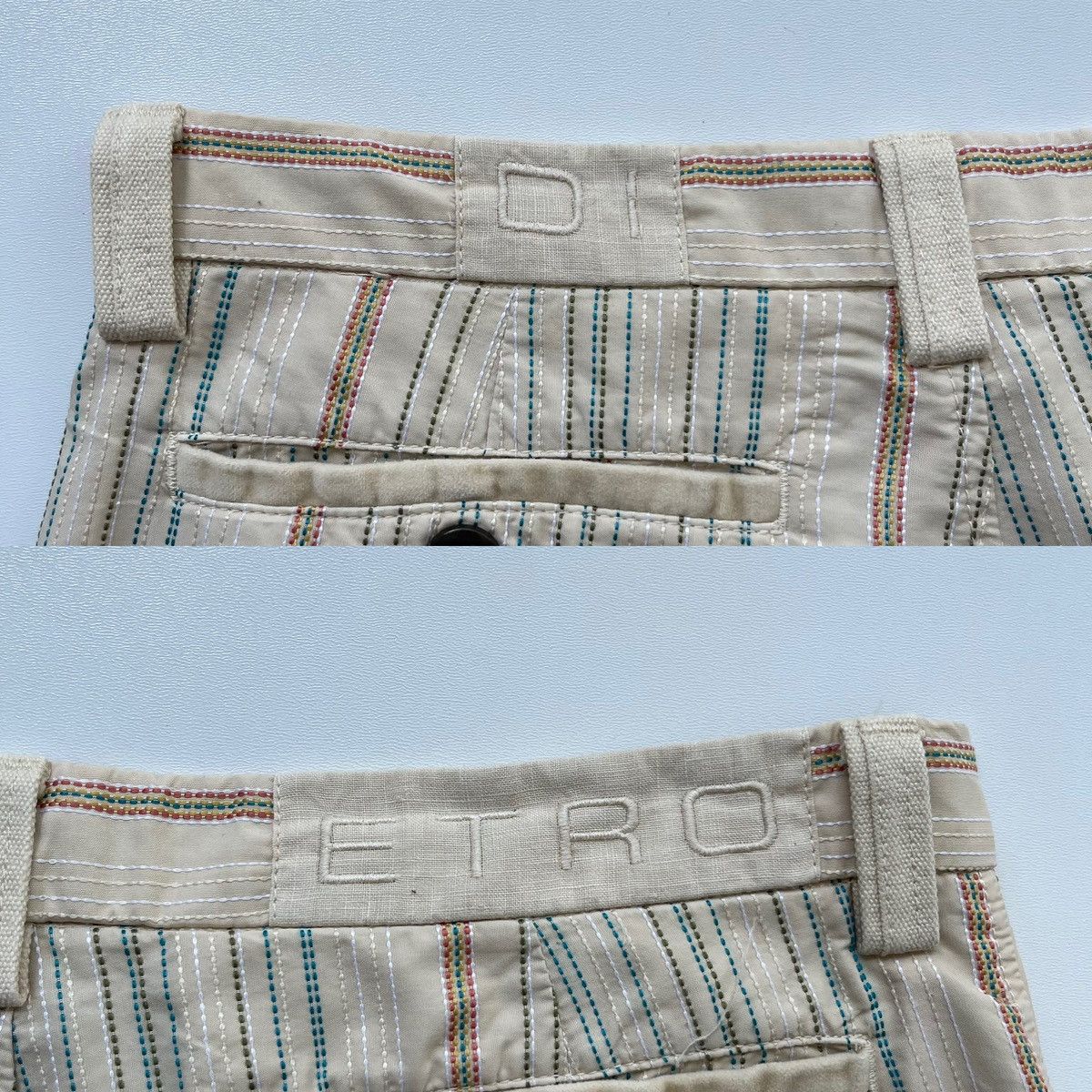 Etro Etro Milano DI Striped Vintage Cotton Chino Pants Cream Size US 32 / EU 48 - 7 Thumbnail