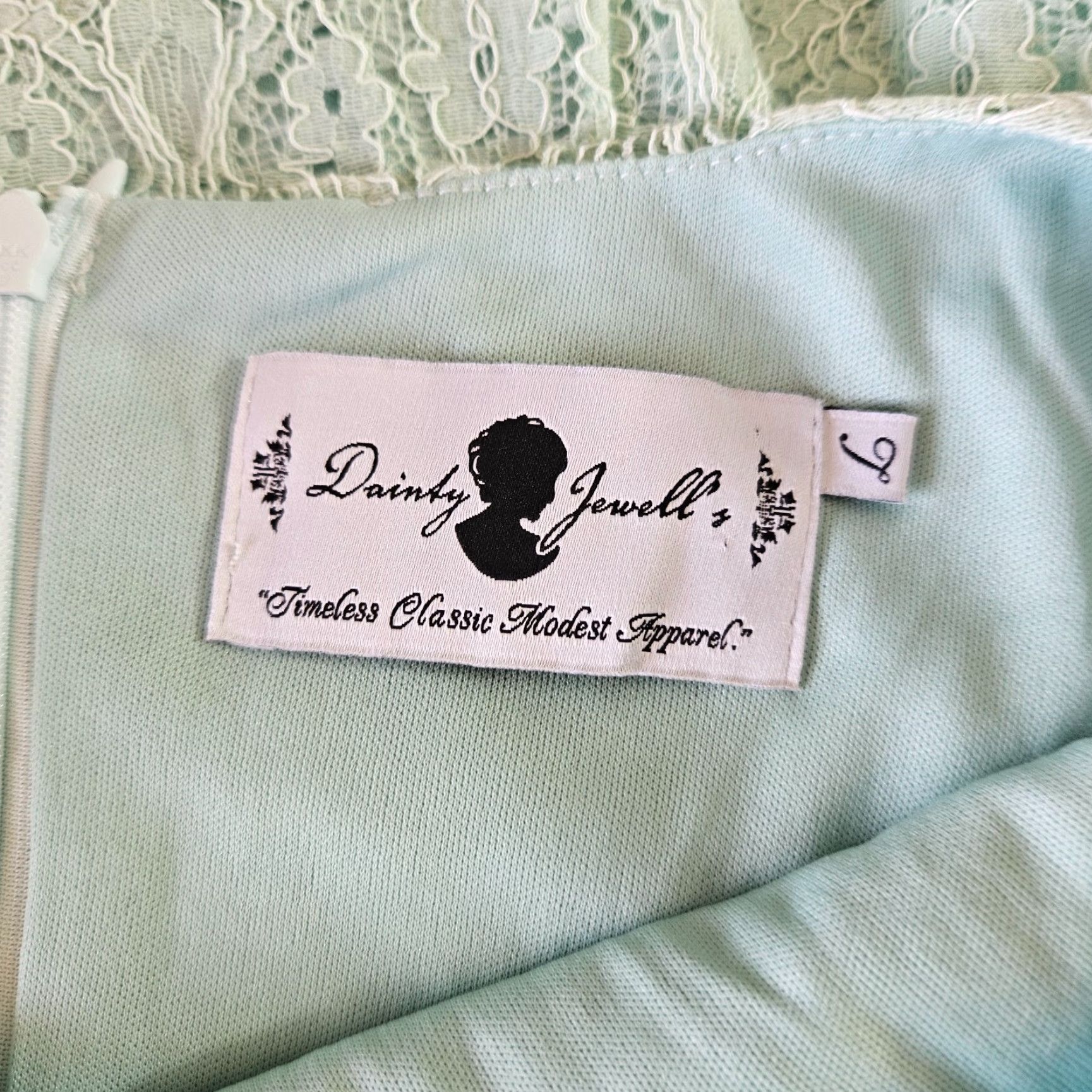 Vintage Dainty Jewells Womens Top Sz Large Green Lace Overlay Size L / US 10 / IT 46 - 5 Thumbnail
