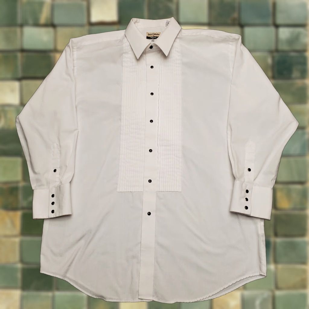 Roper Roper Gold Collection Shirt Mens 17 34 White Bib Front Pearl Snap Western Formal Shirt Mens Color White 17 34 Bib Front Pearl Snap Western Formal Size 46R - 1 Thumbnail
