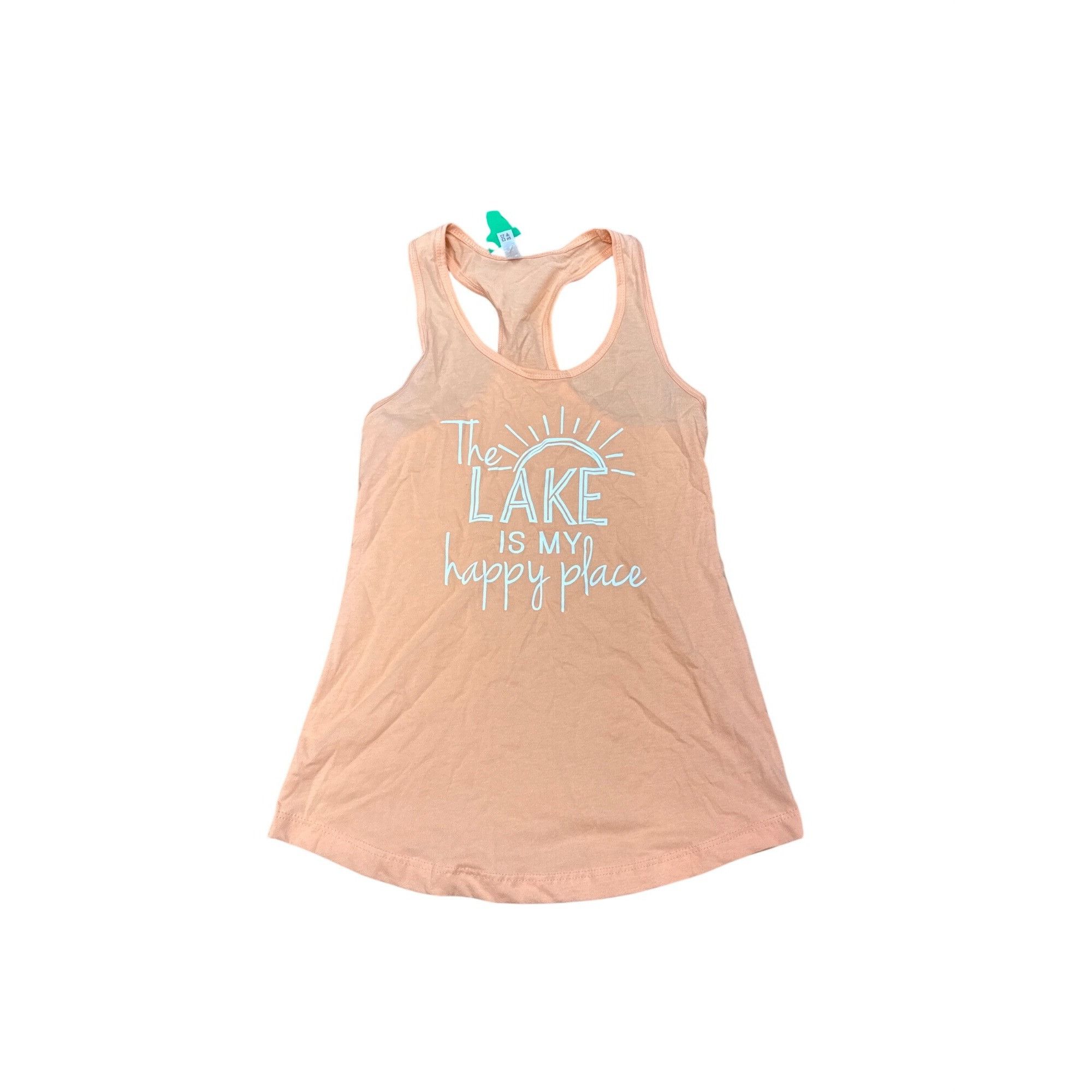 Other The Lake Is My Happy Place Womens Peach Tank Top Size S / US 4 / IT 40 - 1 Thumbnail