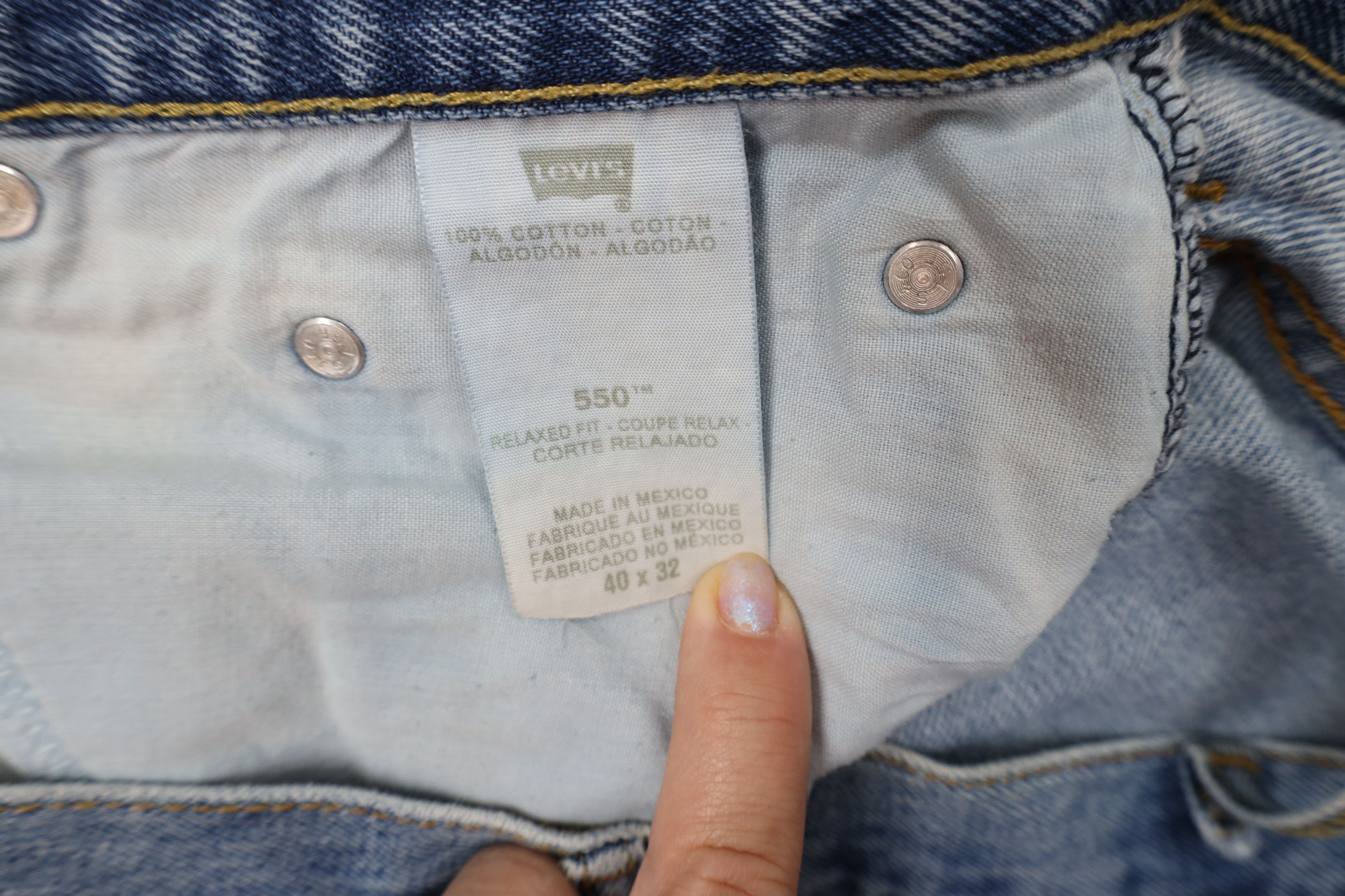 Levi's Vintage Y2K Levis 550 Relaxed Fit Wide Leg Denim Jeans Blue Size US 40 / EU 56 - 10 Thumbnail