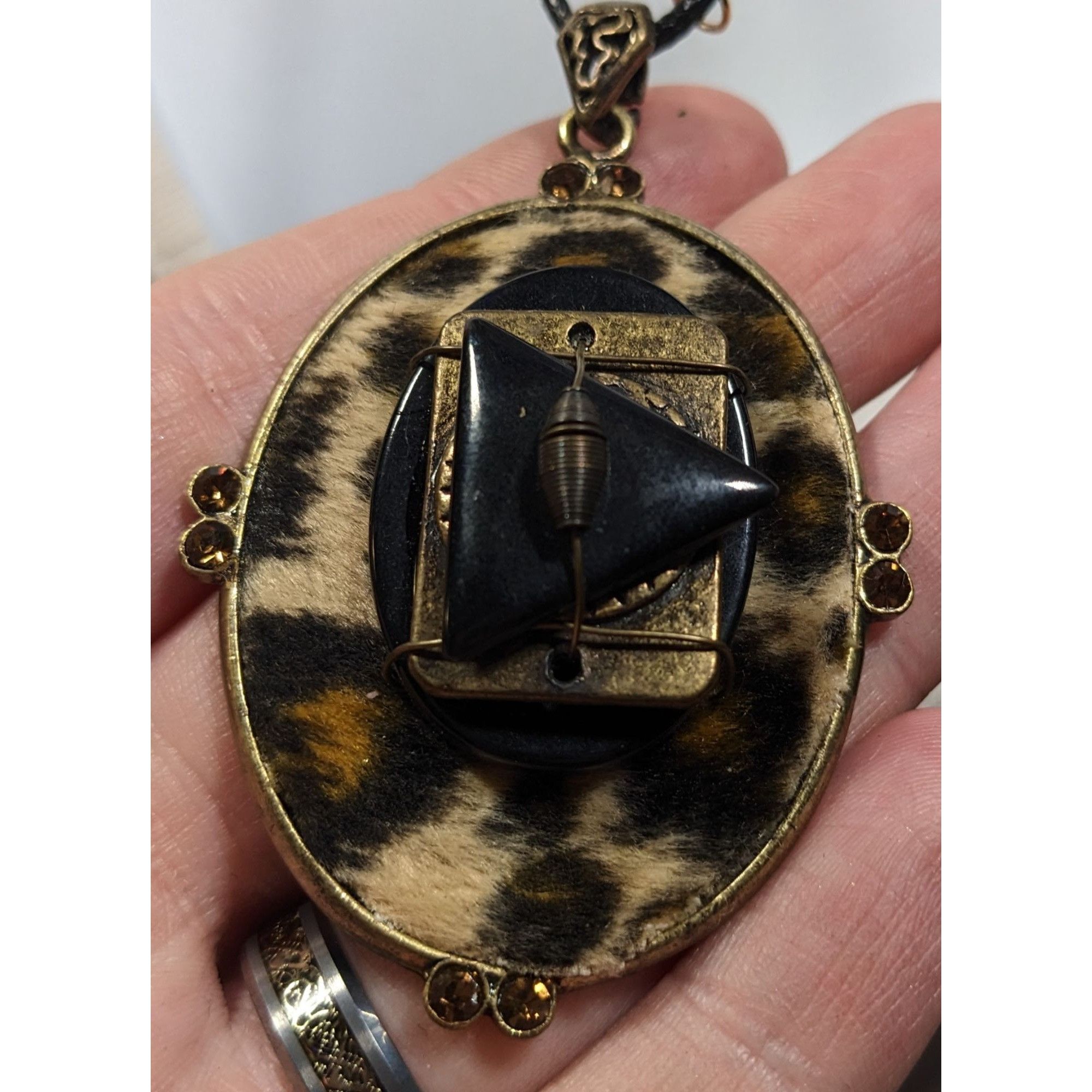 Other Handmade 80s Animal Print Abstract Pendant Necklace Size ONE SIZE - 2 Thumbnail