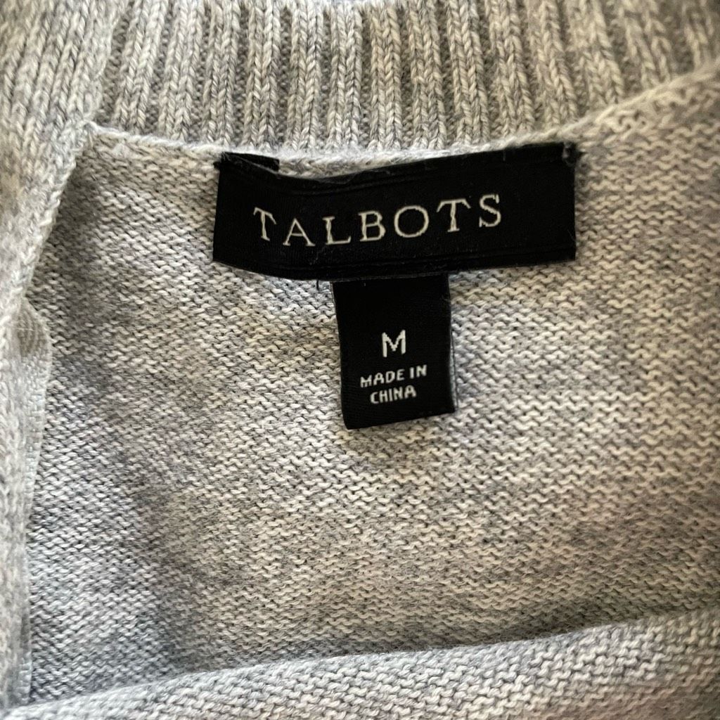 Other Talbots Grey Tunic Sweater Welt Pockets Back Neck Zip M Size M / US 6-8 / IT 42-44 - 5 Thumbnail