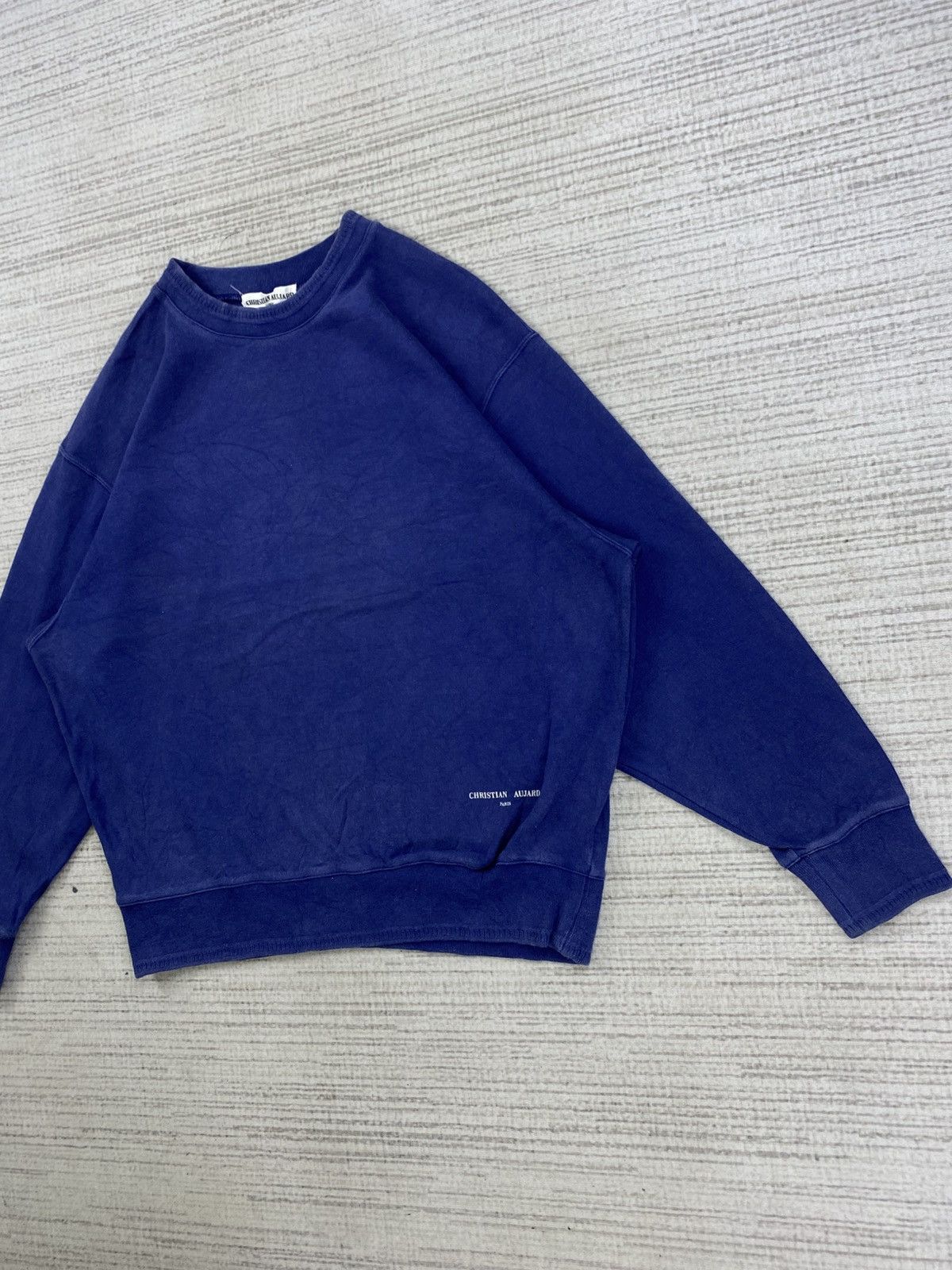 Designer × Japanese Brand × Vintage Vintage 90s Christian Aujard Paris Blue Sweatshirt Size US L / EU 52-54 / 3 - 4 Thumbnail