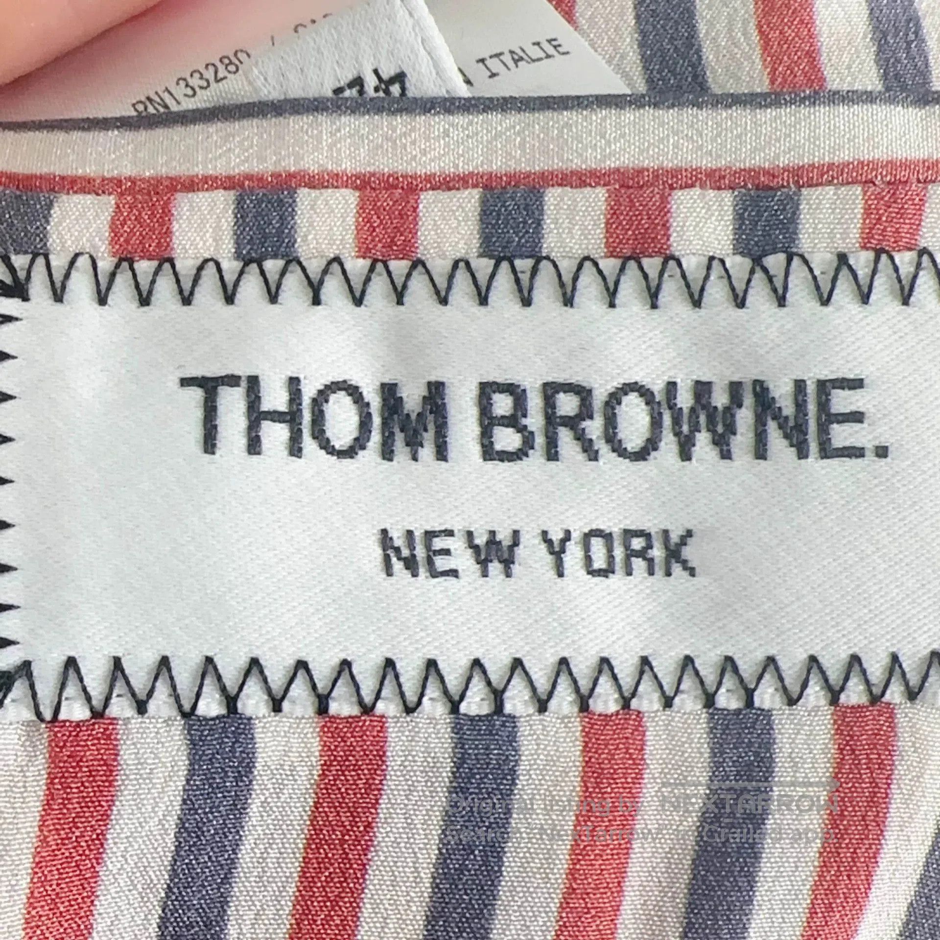 Moncler Genius thom browne striped blazer coat in navy. Size US L / EU 52-54 / 3 - 3 Thumbnail