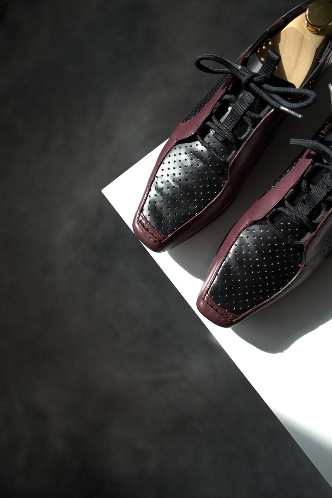 Prada 2000s Prada Square Toe Perforated Leather Purple Shoes Size US 4 / IT 34 - 5 Thumbnail