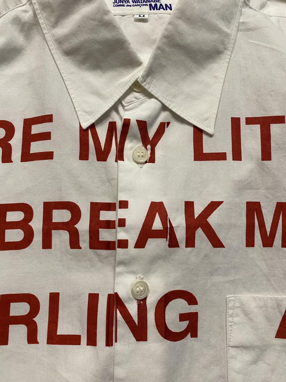 Comme des Garcons × Junya Watanabe SS02 Poem Shirt "My Little Darling" White and Red Size US M / EU 48-50 / 2 - 5 Thumbnail