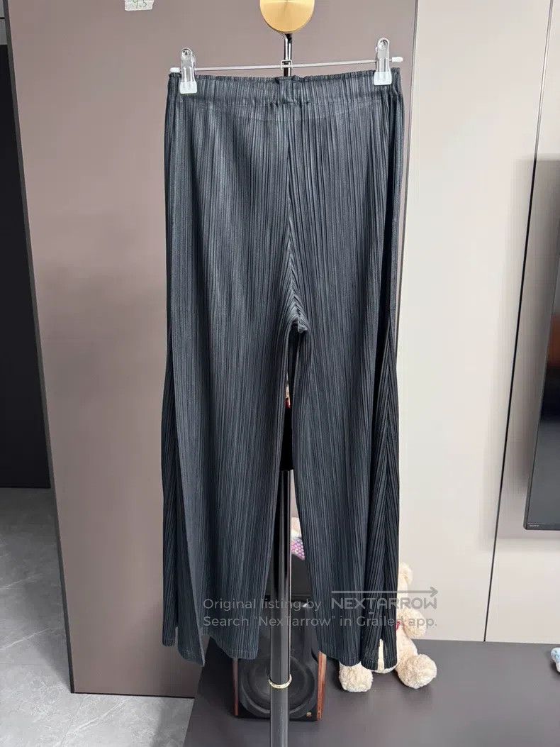 Issey Miyake Issey Miyake size:3 Black Wide-leg Trousers Size 22" - 2 Thumbnail