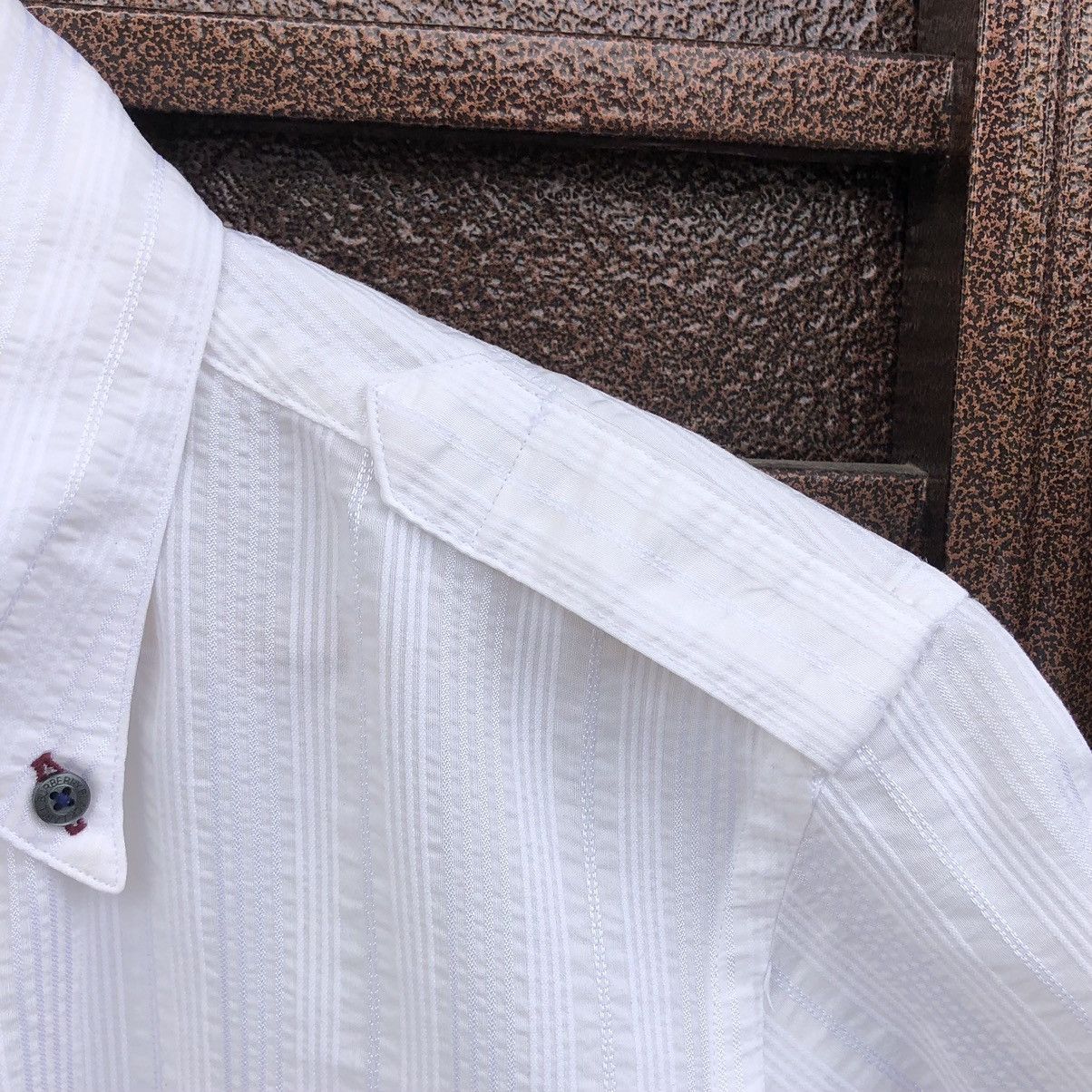 Burberry Burberry Checked Embroidery Logo Stretchable Short Sleeve Size US M / EU 48-50 / 2 - 8 Thumbnail