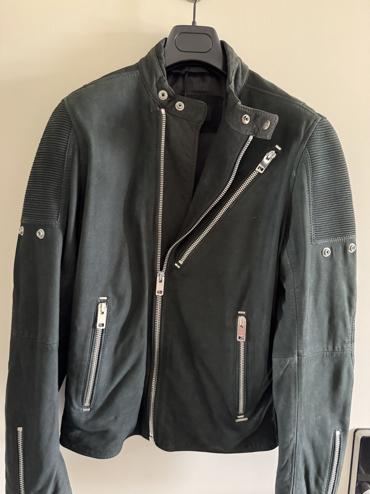 Diesel L-Mackson Black / Grey Leather Biker Jacket medium Size US M / EU 48-50 / 2 - 7 Thumbnail
