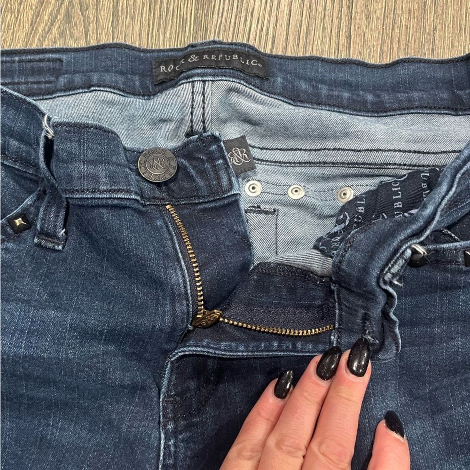 Vintage Rock Republic Womens Flared Leg Jeans Bootcut Size 12 Size 34" / US 12 / IT 48 - 5 Thumbnail
