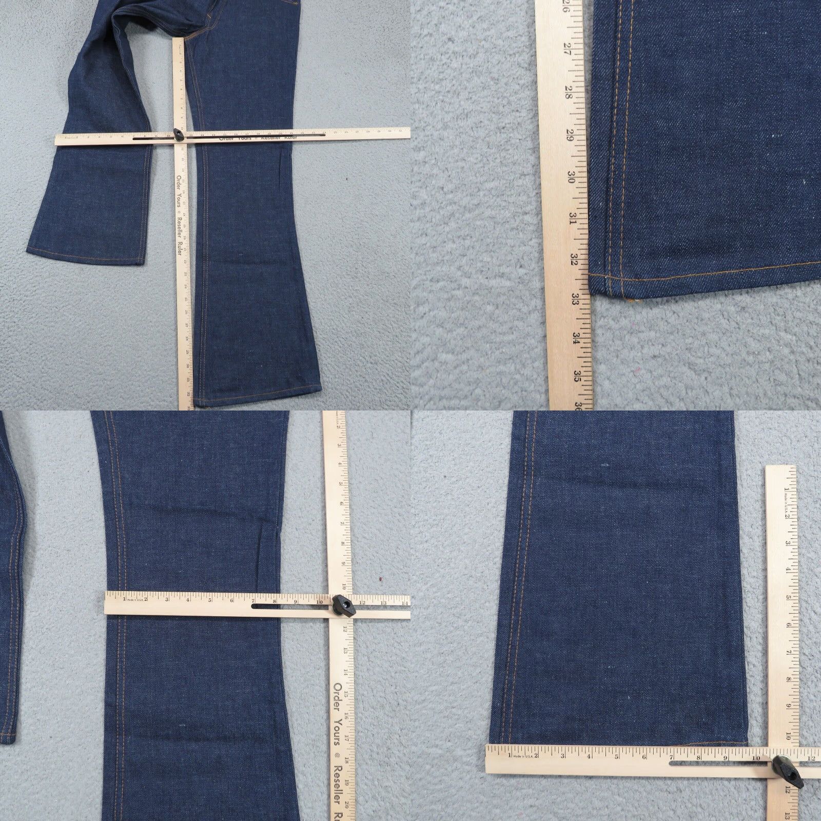 Cherokee VINTAGE Jeans Mens 29x33 Flared 70s Bell Bottom USA Made Indigo Talon Sanforized Size US 29 - 10 Thumbnail
